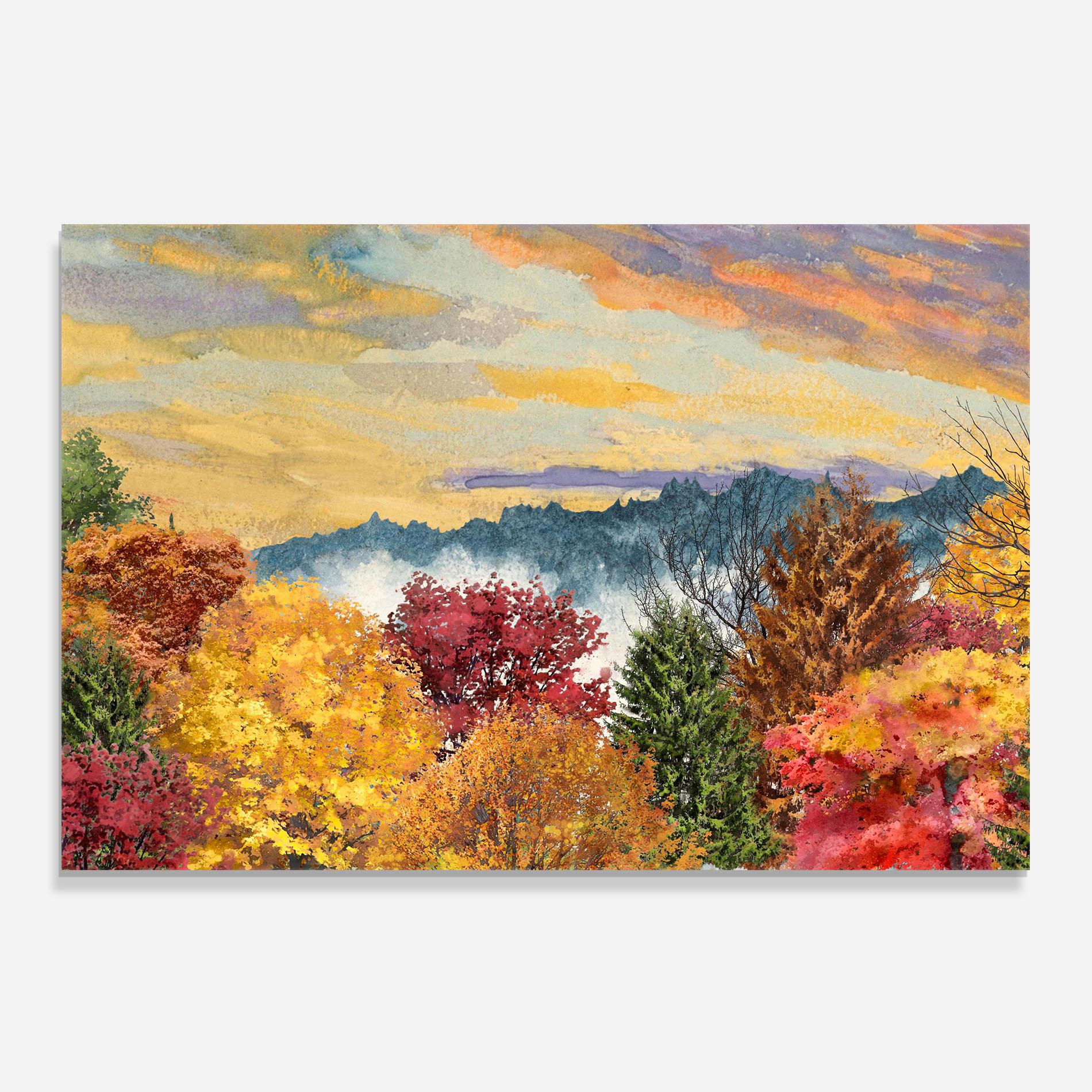 Panou Sticla Bucatarie Mix Color Trees mockup 0