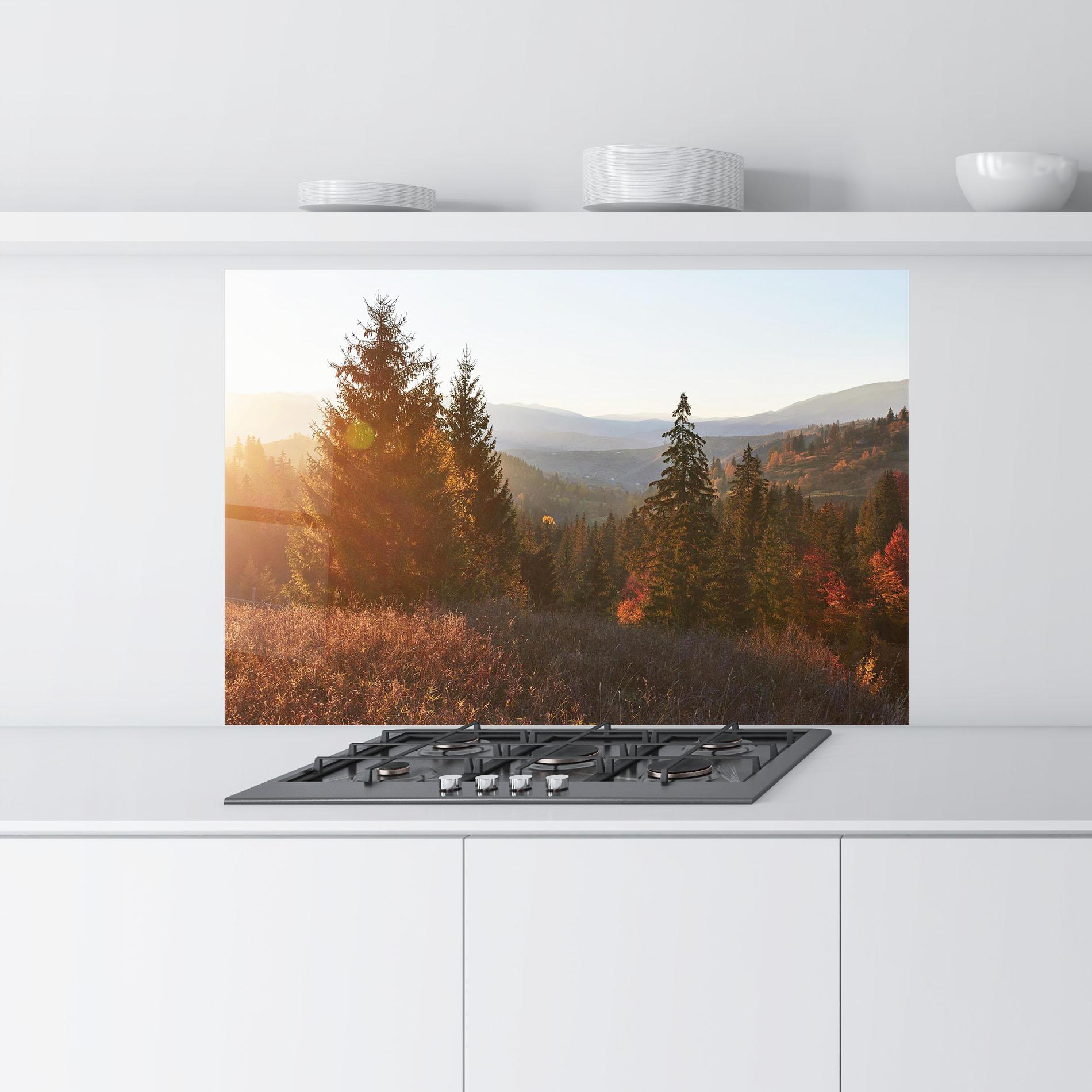 Panou Sticla Bucatarie Autumn Morning mockup 9