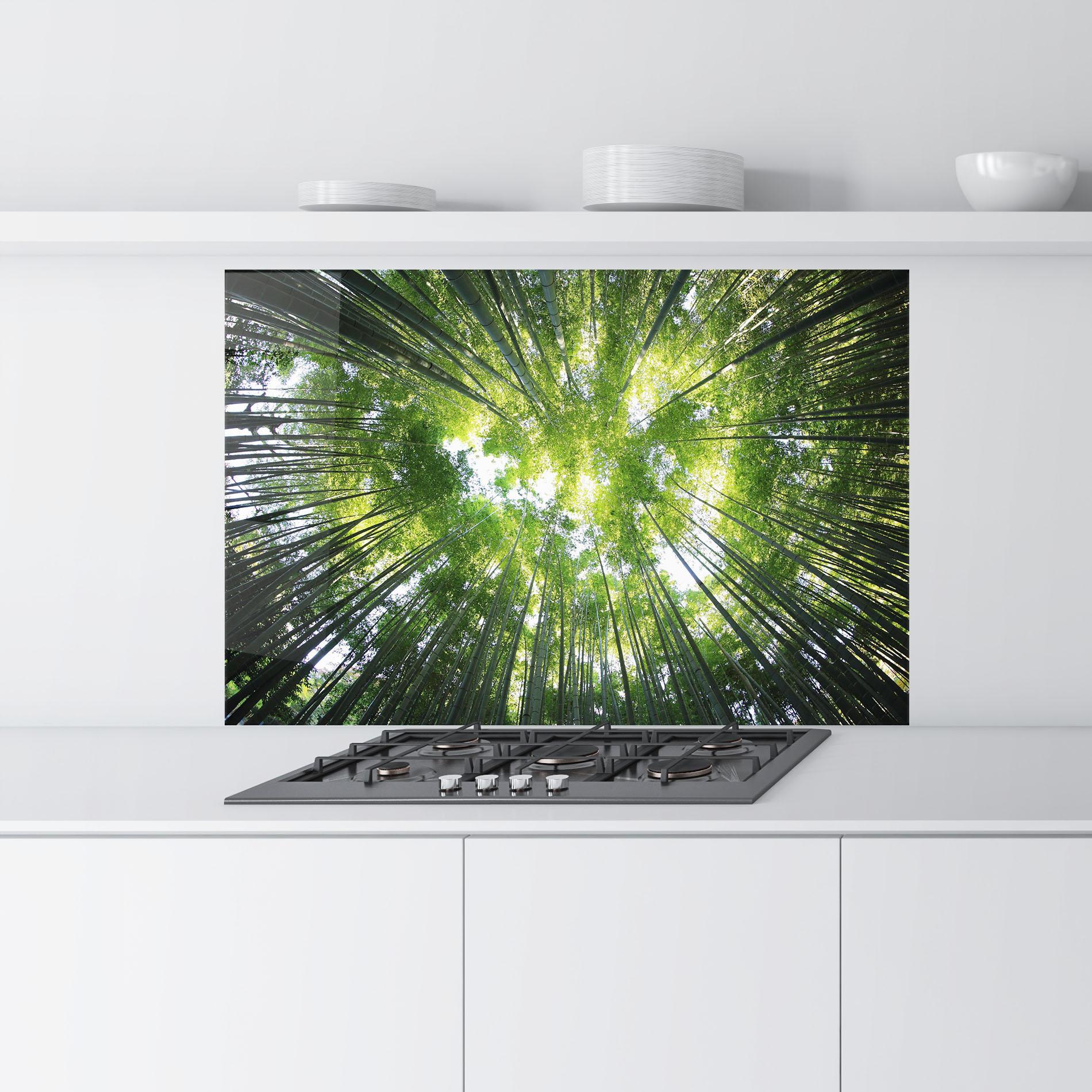 Panou Sticla Bucatarie Big Trees Morning mockup 9