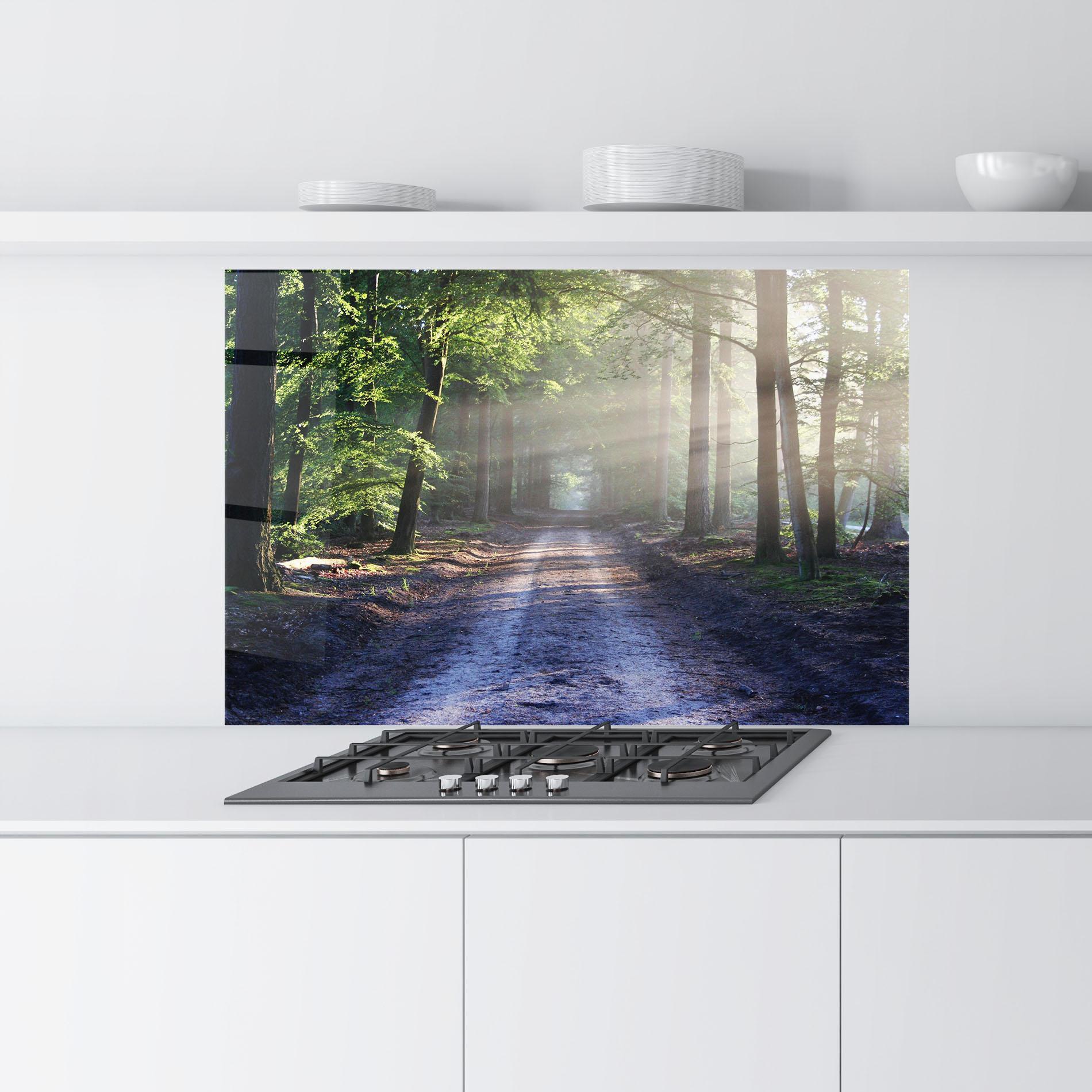 Panou Sticla Bucatarie Forest Road mockup 9