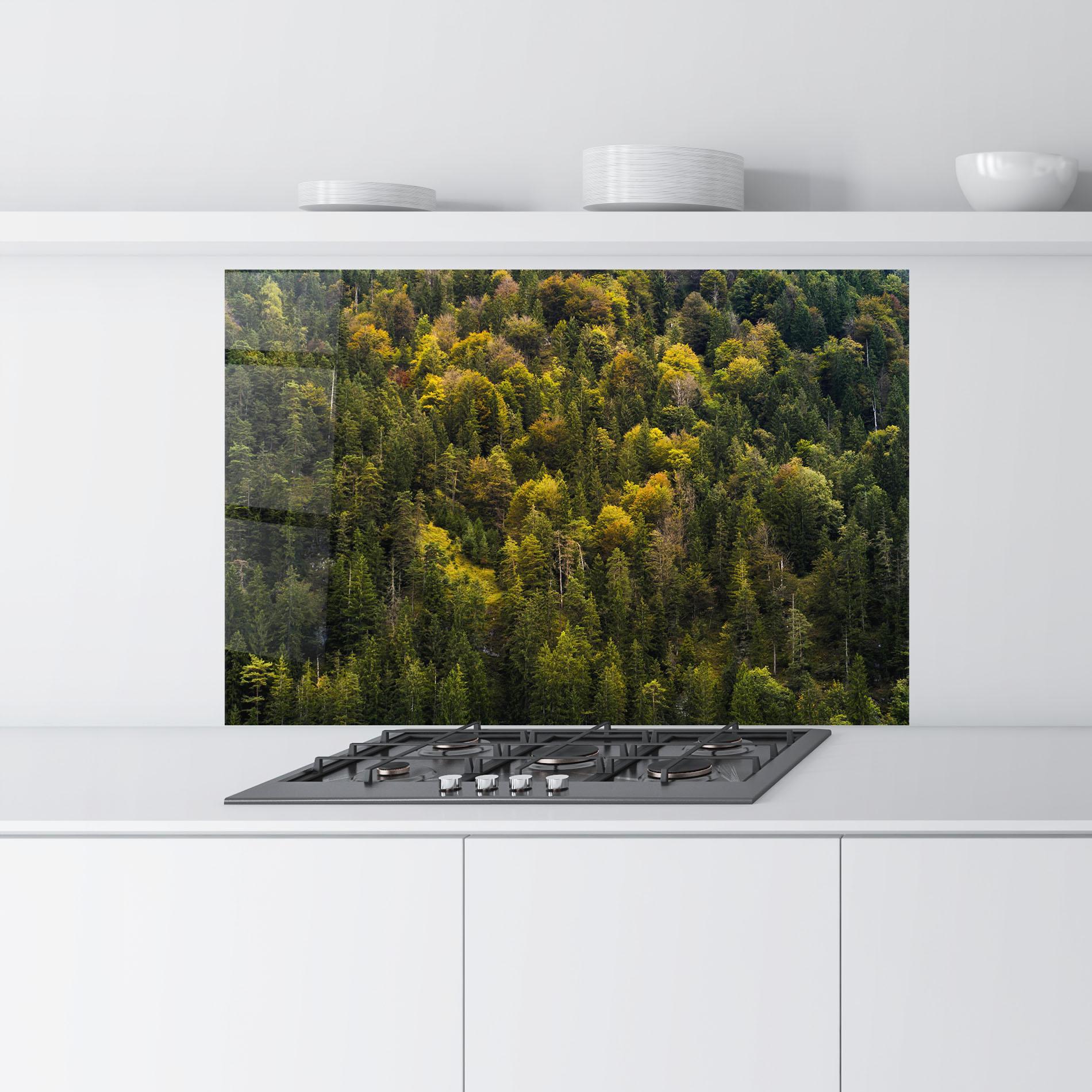 Panou Sticla Bucatarie Green Shade Tree mockup 9