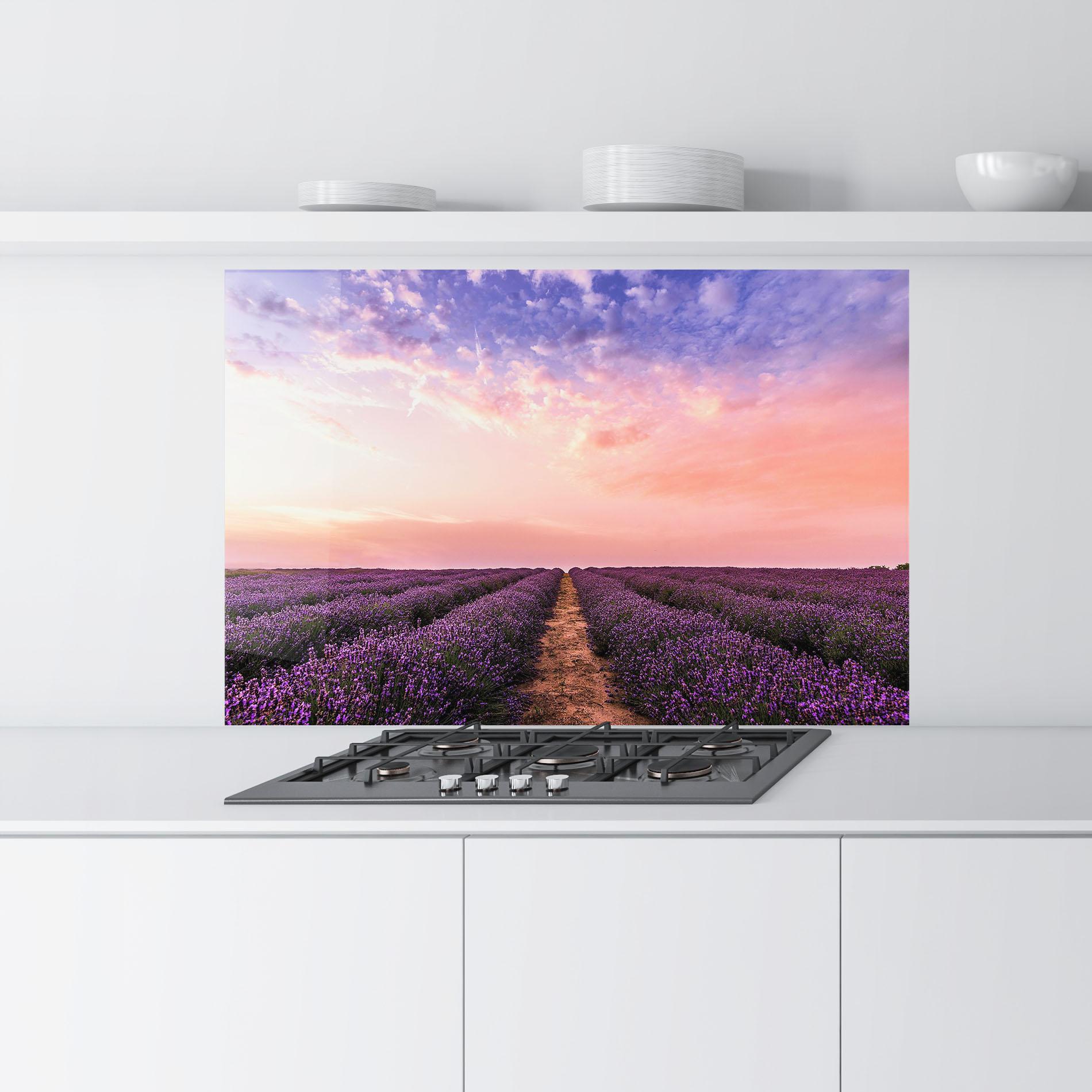 Panou Sticla Bucatarie Lavender Field mockup 9