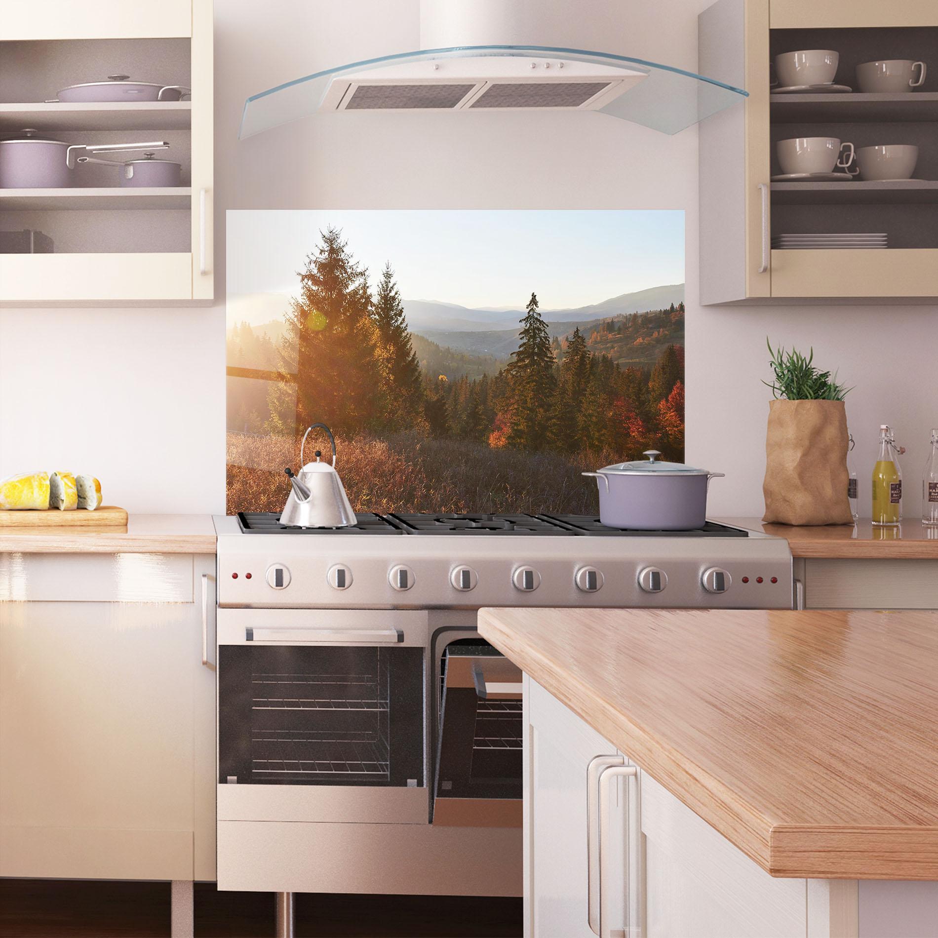 Panou Sticla Bucatarie Autumn Morning mockup 1