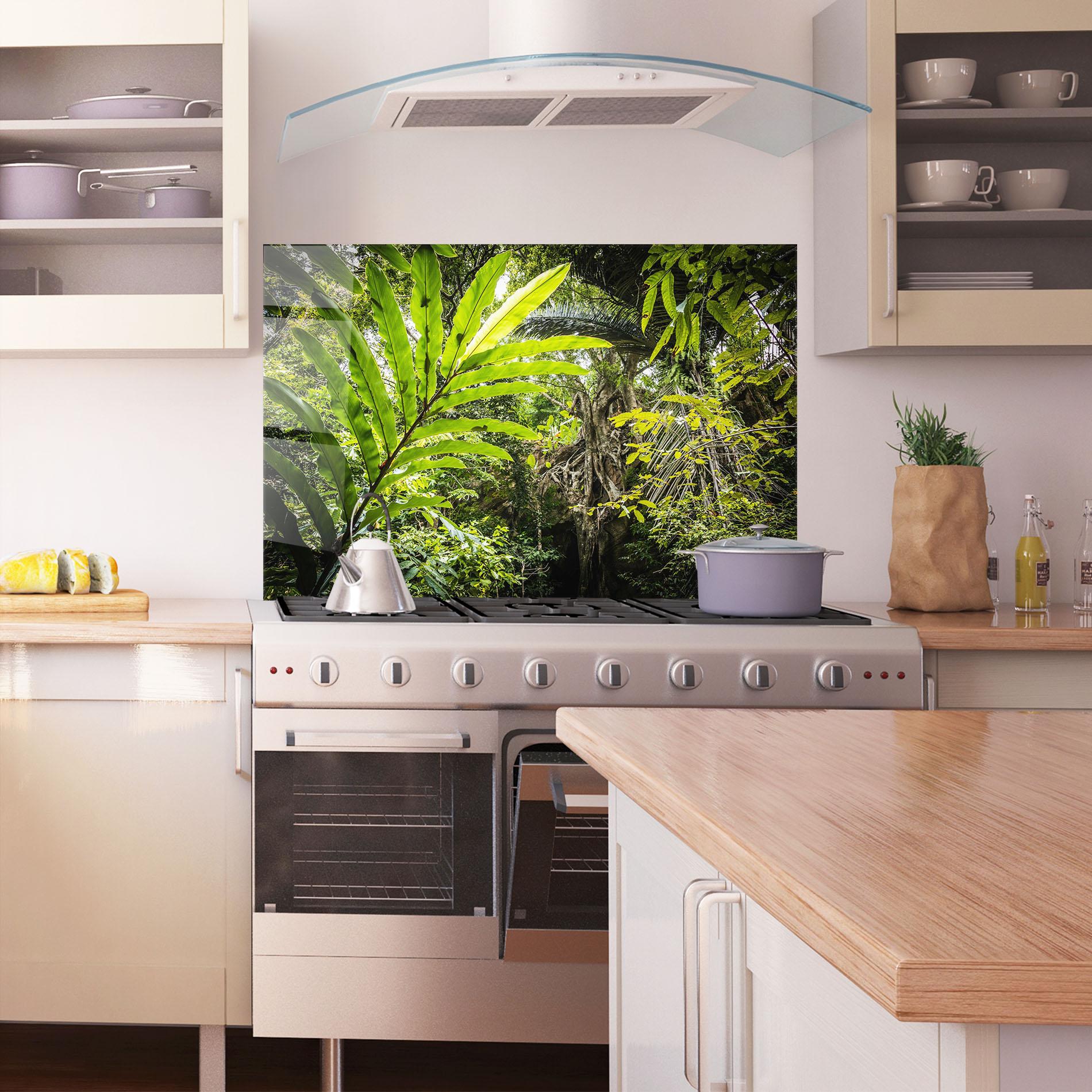 Panou Sticla Bucatarie Big Leaf Forest mockup 1