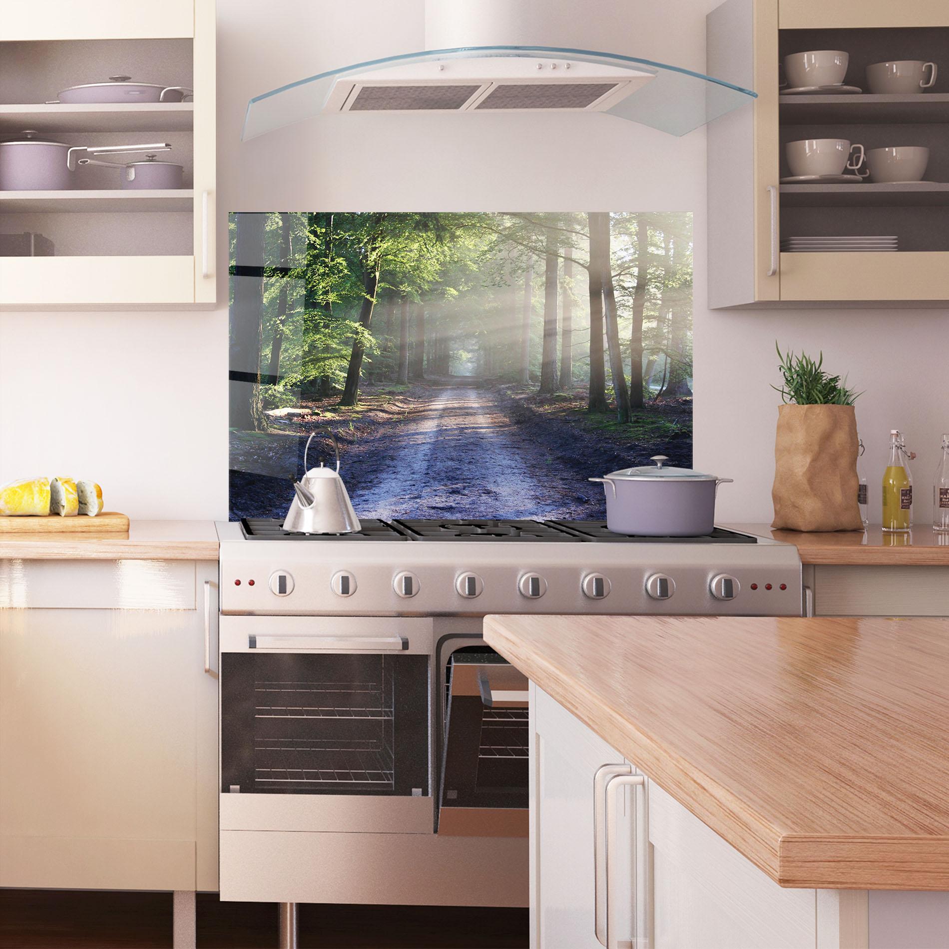 Panou Sticla Bucatarie Forest Road mockup 1