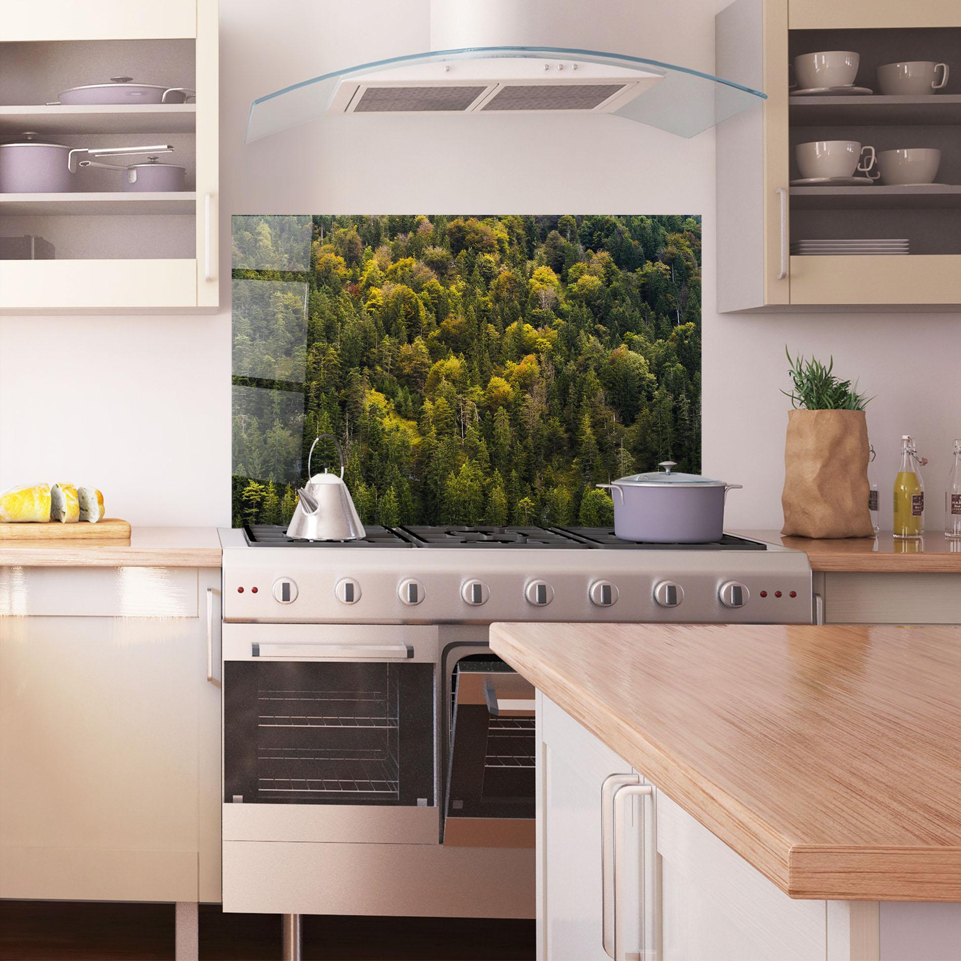 Panou Sticla Bucatarie Green Shade Tree mockup 1