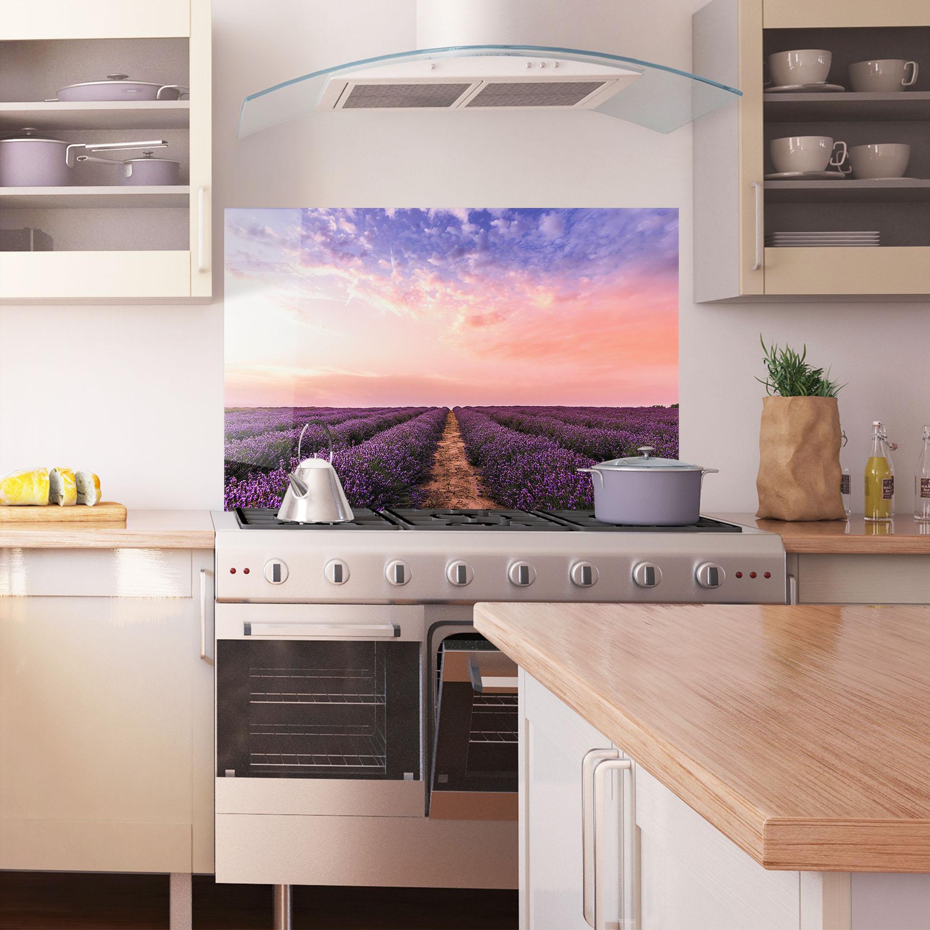 Panou Sticla Bucatarie Lavender Field mockup 1