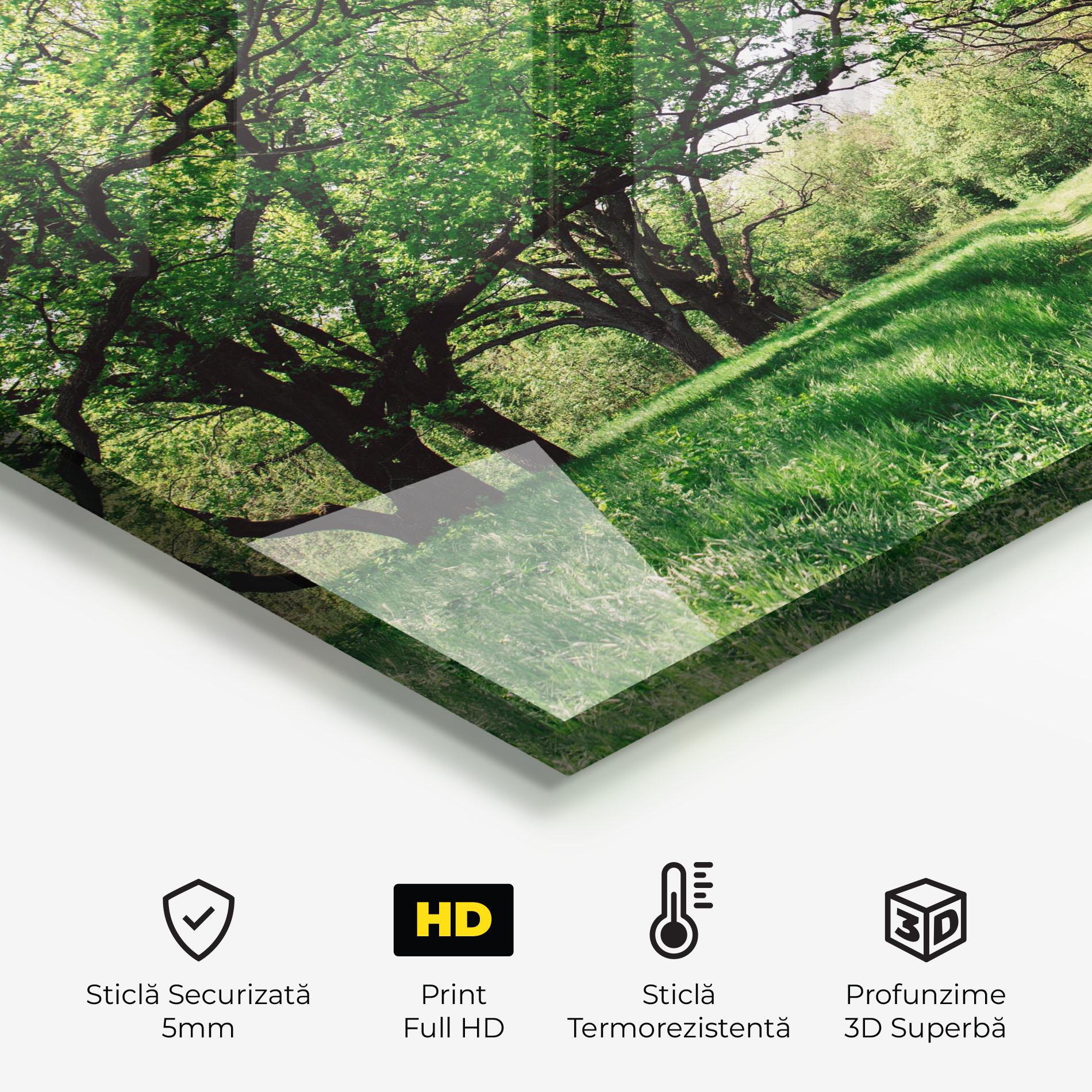 Panou Sticla Bucatarie Forest Green Path mockup 2