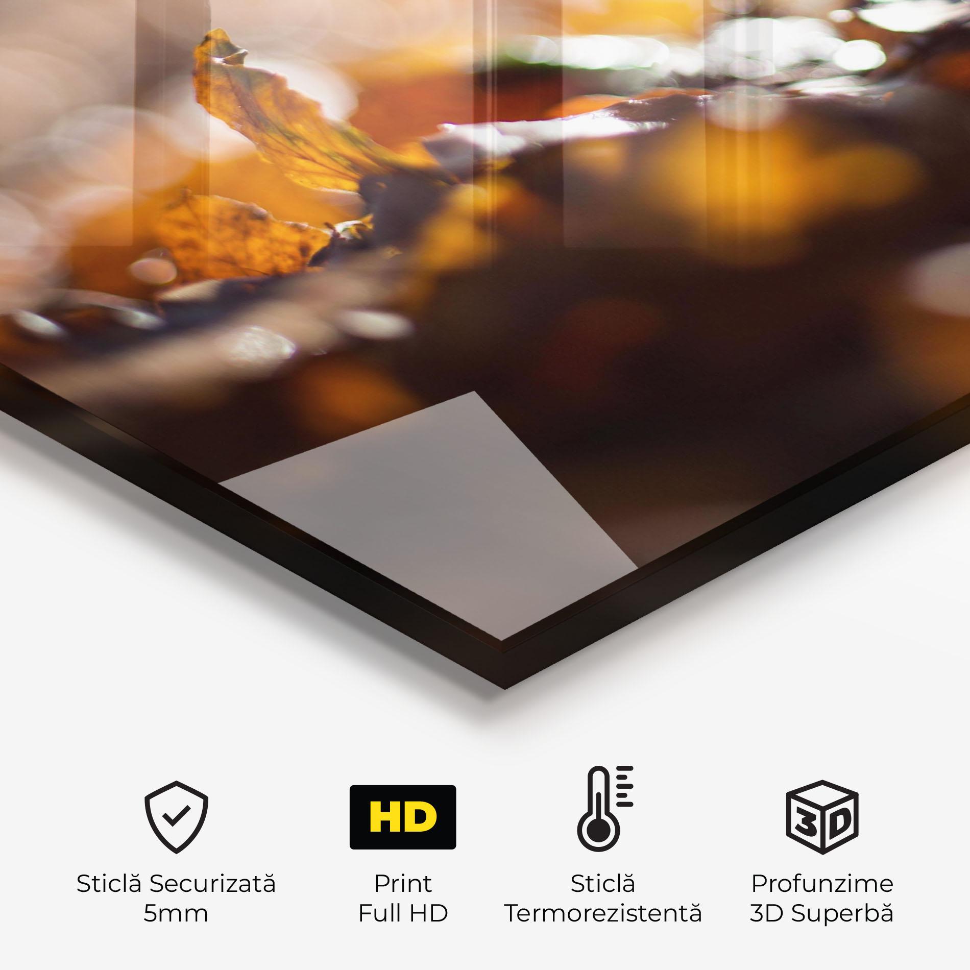 Panou Sticla Bucatarie Green Leaf Autumn mockup 2