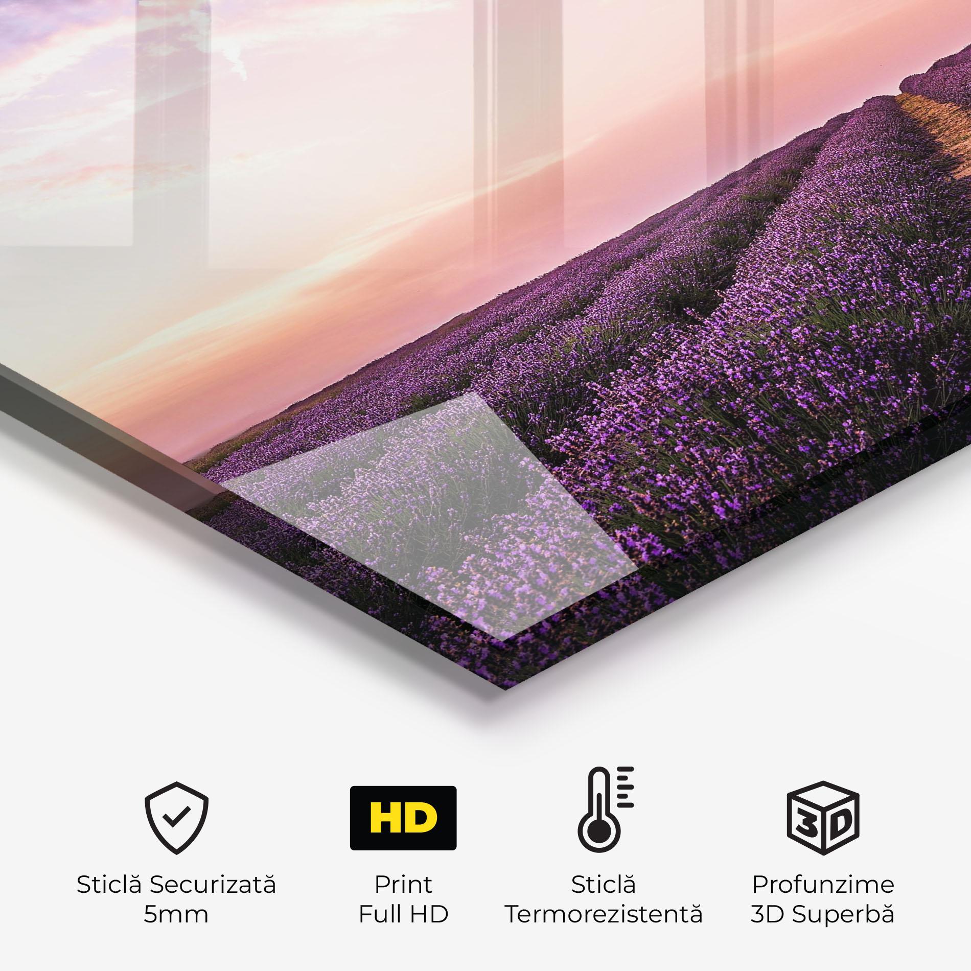 Panou Sticla Bucatarie Lavender Field mockup 2