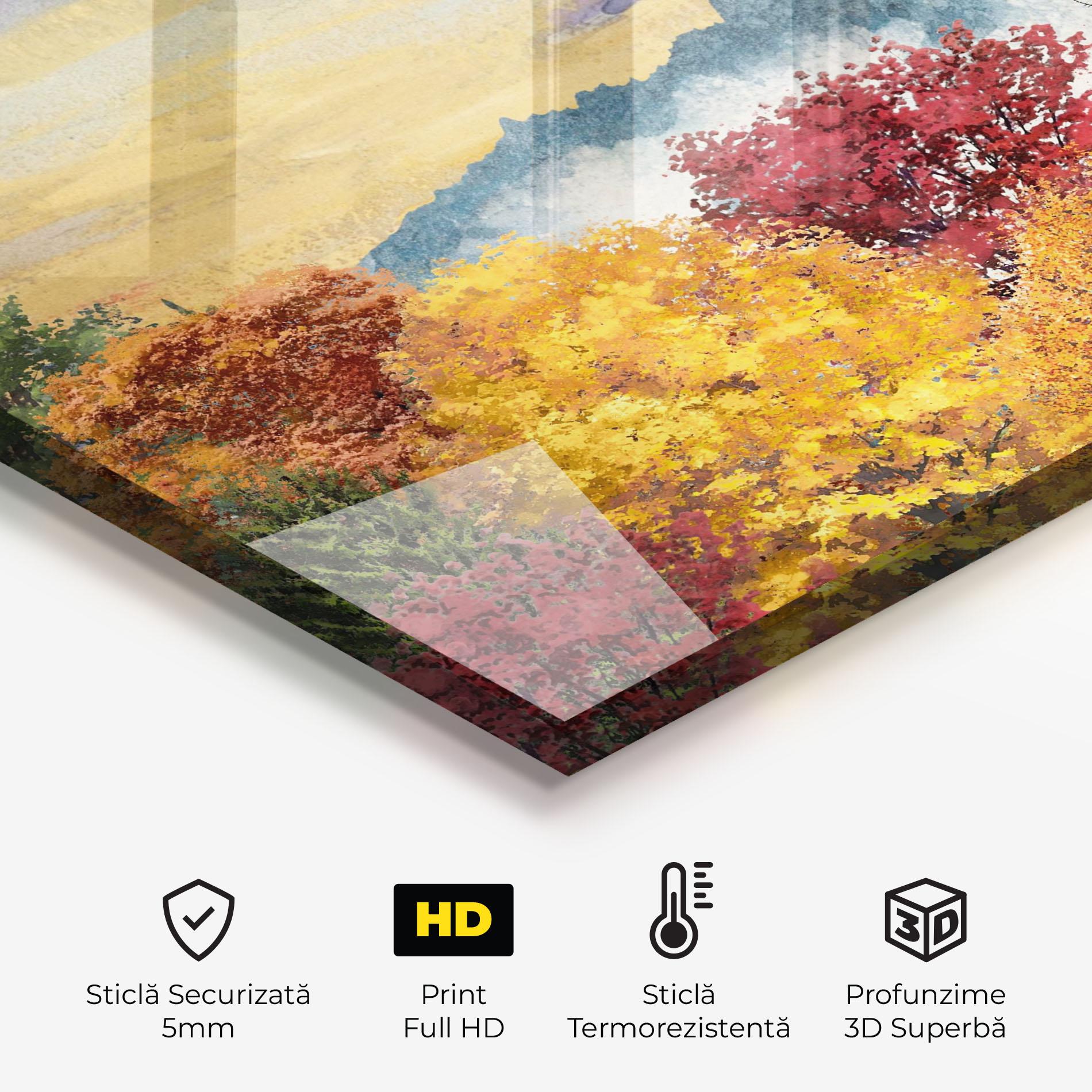 Panou Sticla Bucatarie Mix Color Trees mockup 2