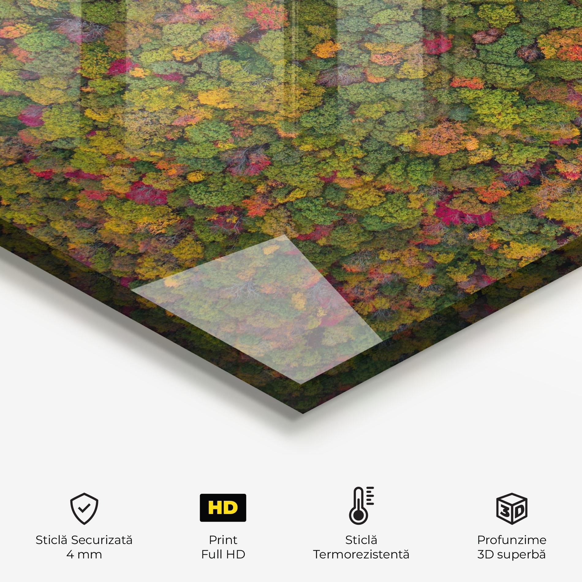 Panou Sticla Bucatarie Color Mix Forest mockup 2