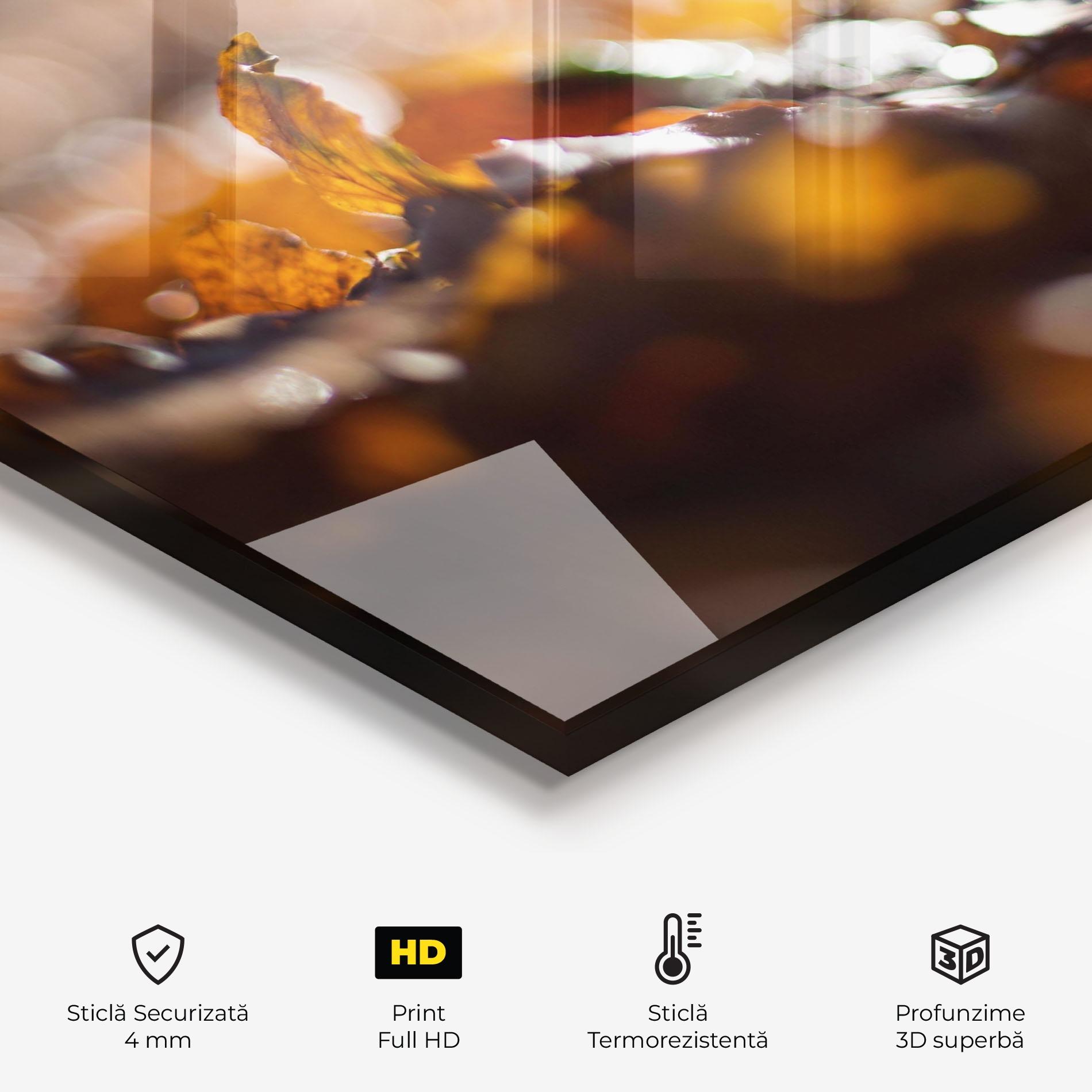 Panou Sticla Bucatarie Green Leaf Autumn mockup 2