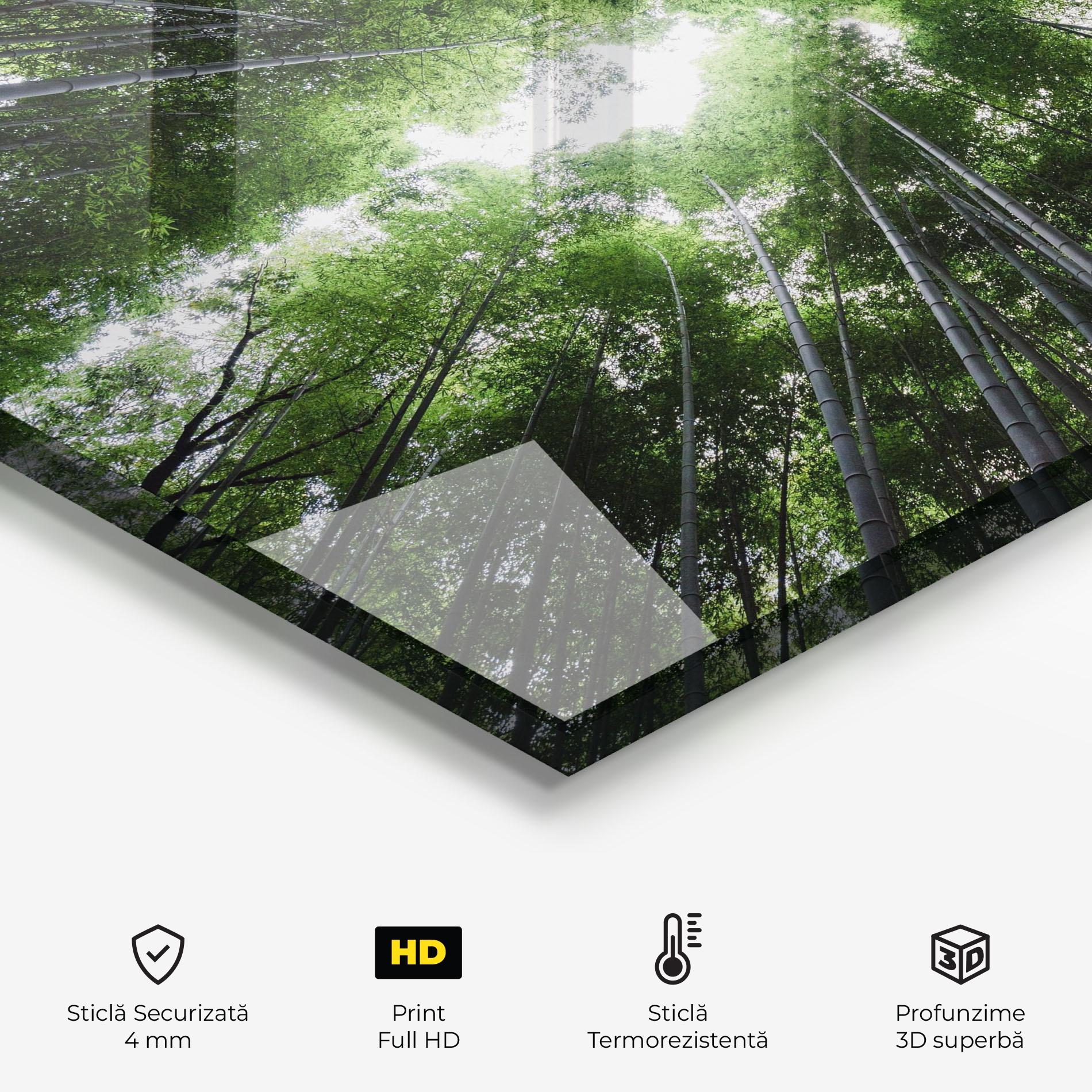 Panou Sticla Bucatarie Green Trees Forest mockup 2