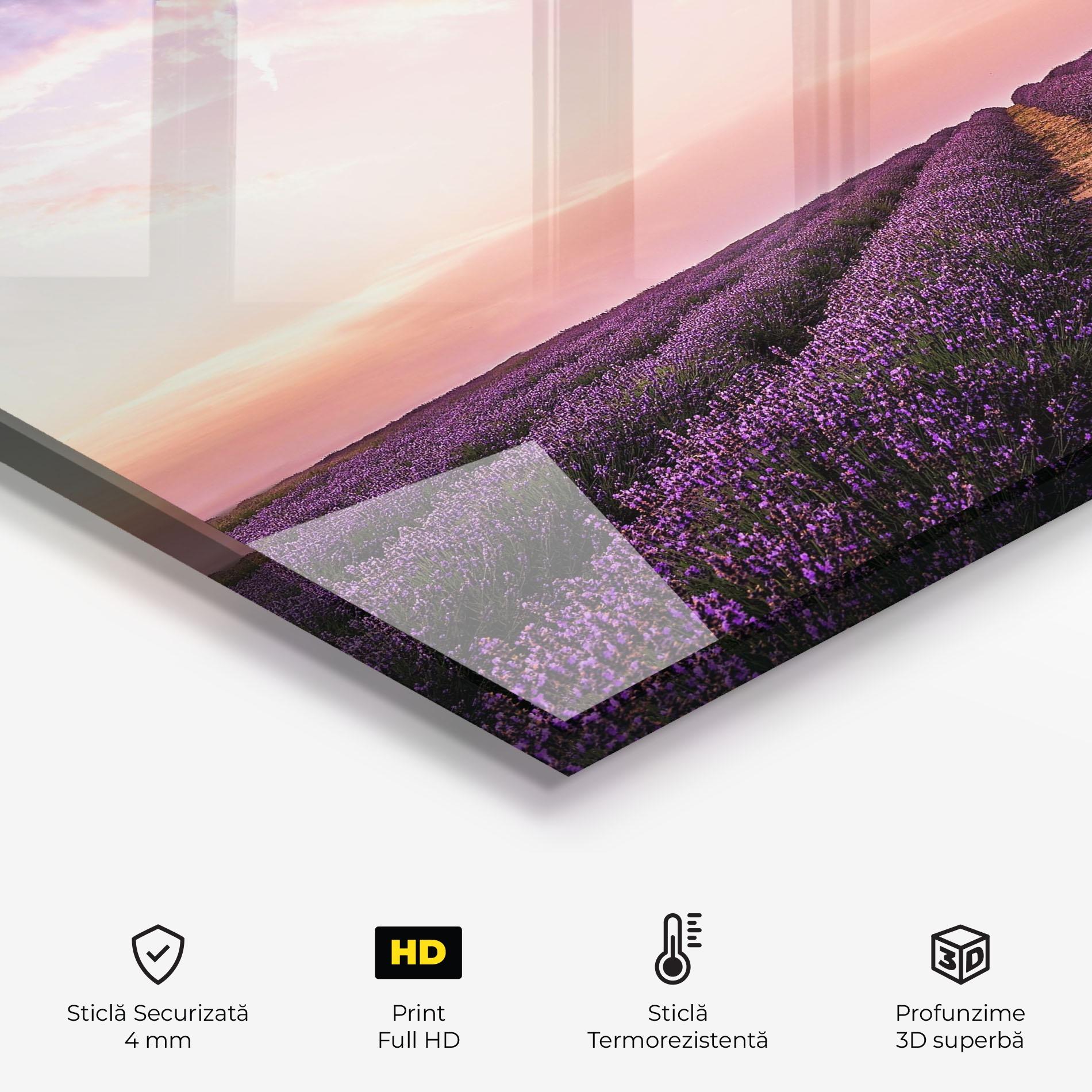 Panou Sticla Bucatarie Lavender Field mockup 2