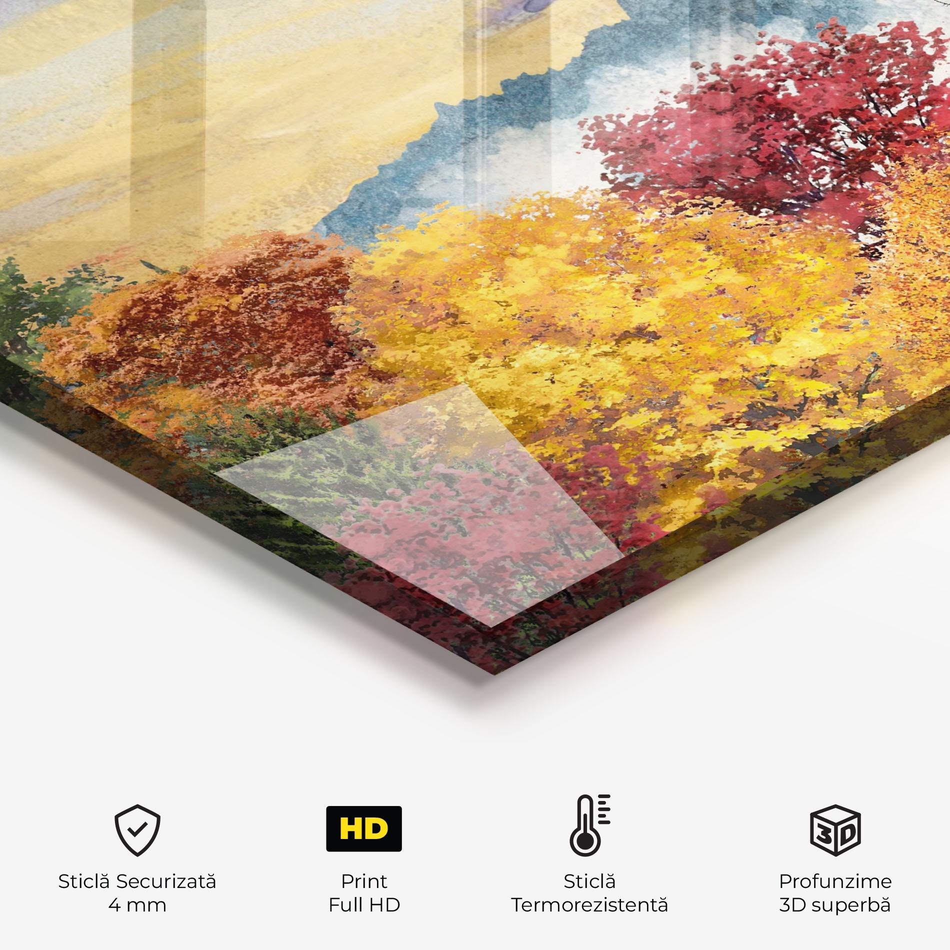 Panou Sticla Bucatarie Mix Color Trees mockup 2