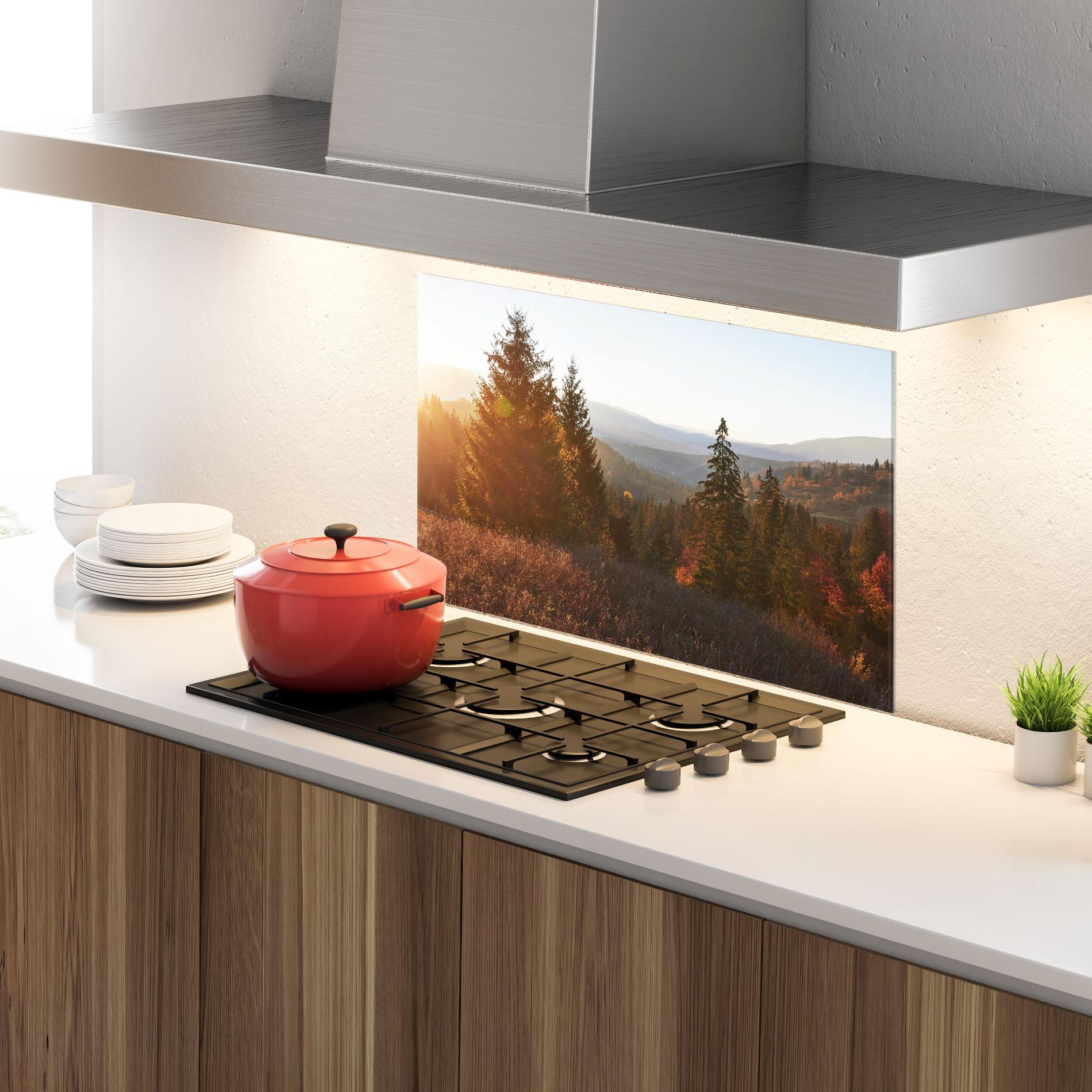 Panou Sticla Bucatarie Autumn Morning mockup 4