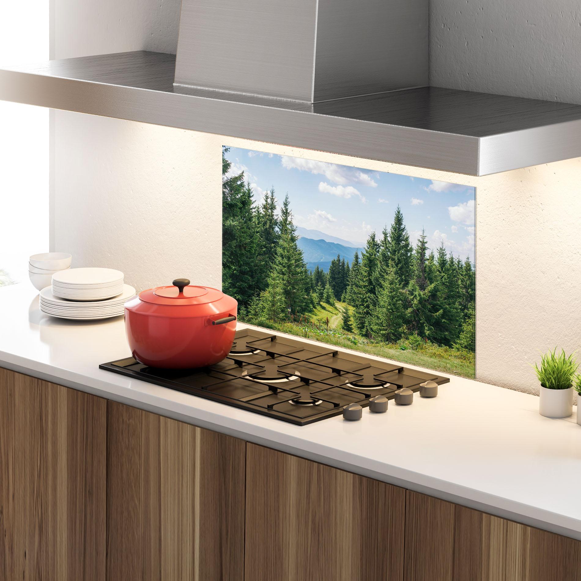 Panou Sticla Bucatarie Carpathian Mountain mockup 4