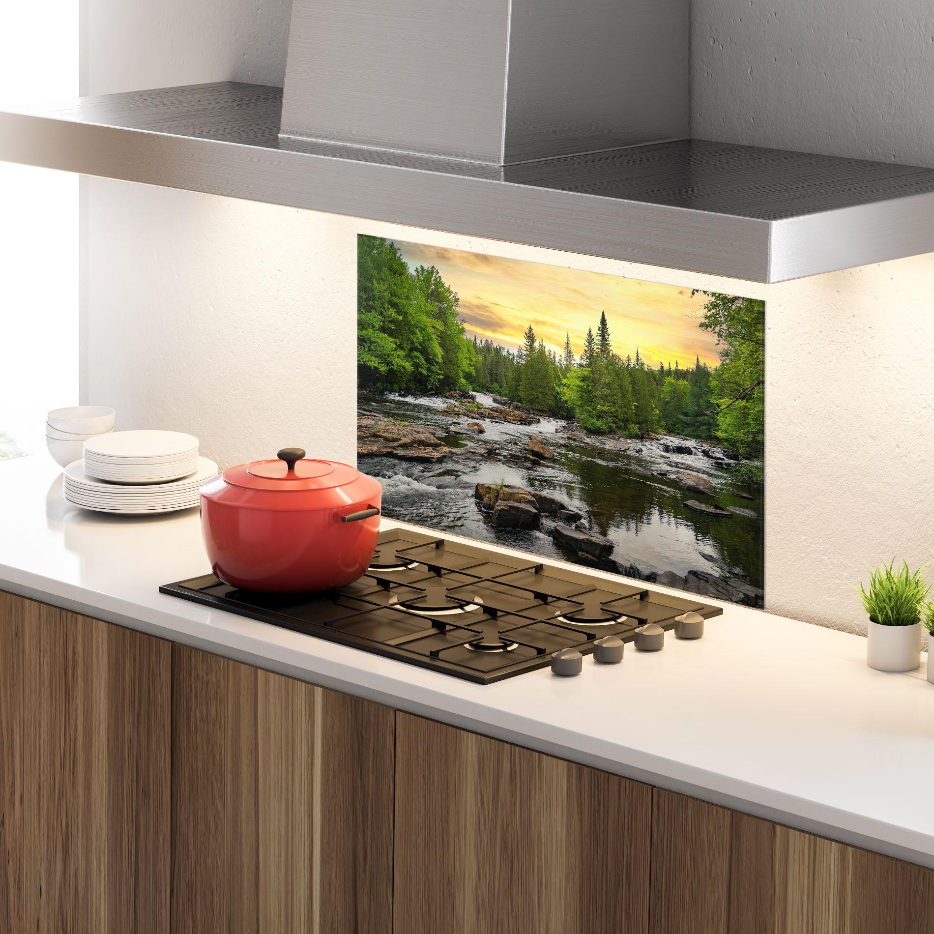 Panou Sticla Bucatarie Small River Forest mockup 4