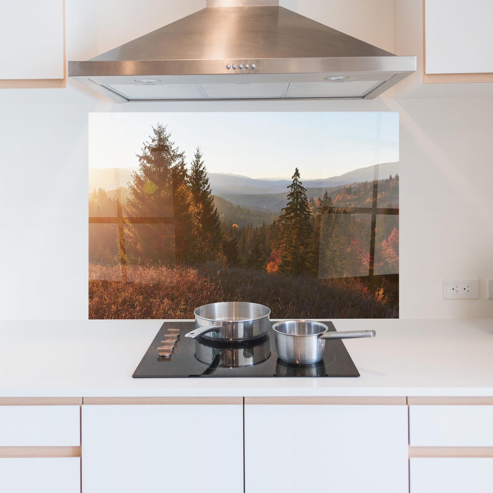 Panou Sticla Bucatarie Autumn Morning mockup 5