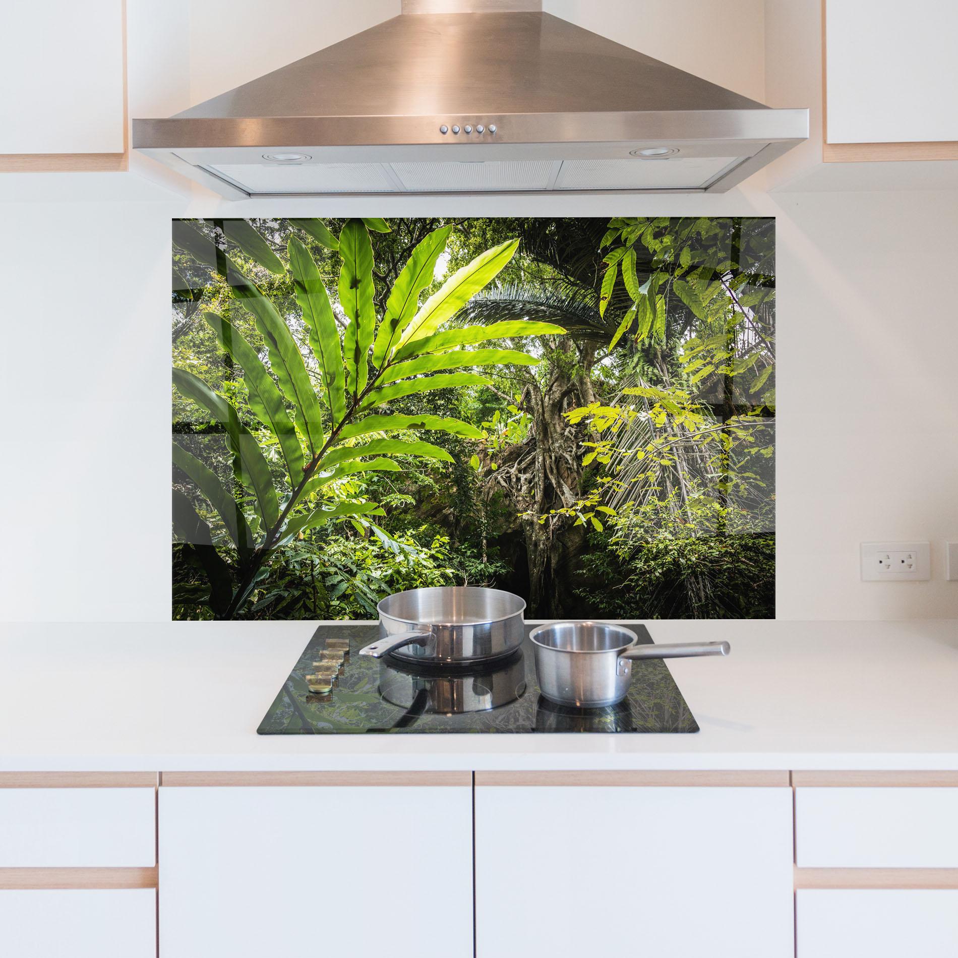 Panou Sticla Bucatarie Big Leaf Forest mockup 5