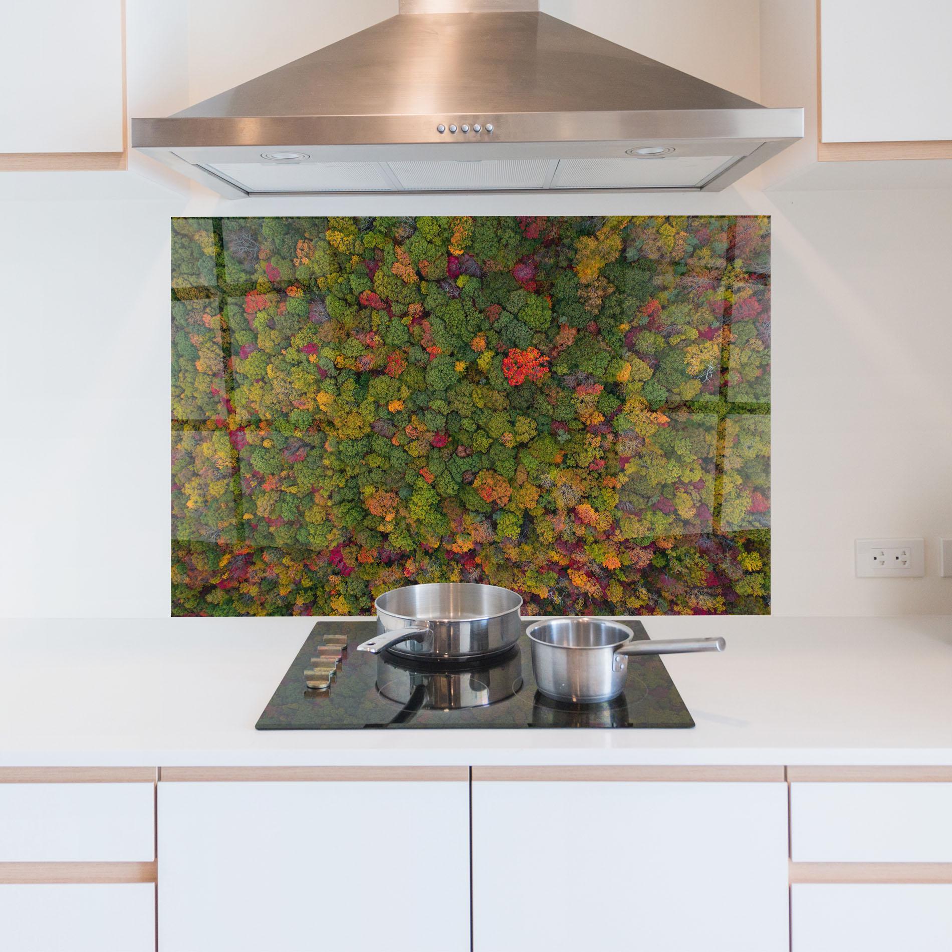 Panou Sticla Bucatarie Color Mix Forest mockup 5