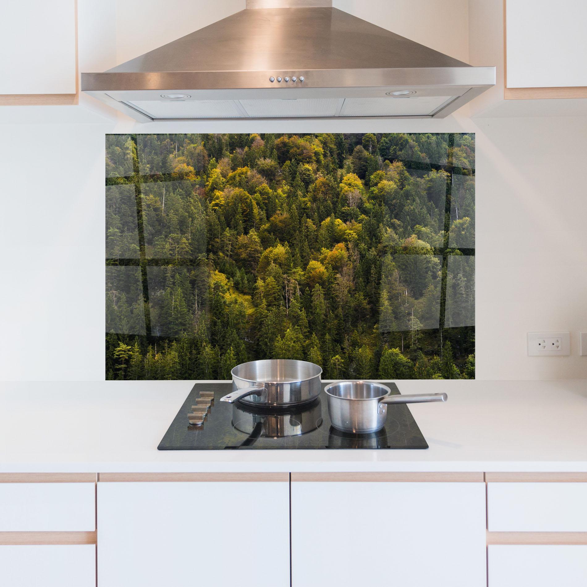 Panou Sticla Bucatarie Green Shade Tree mockup 5