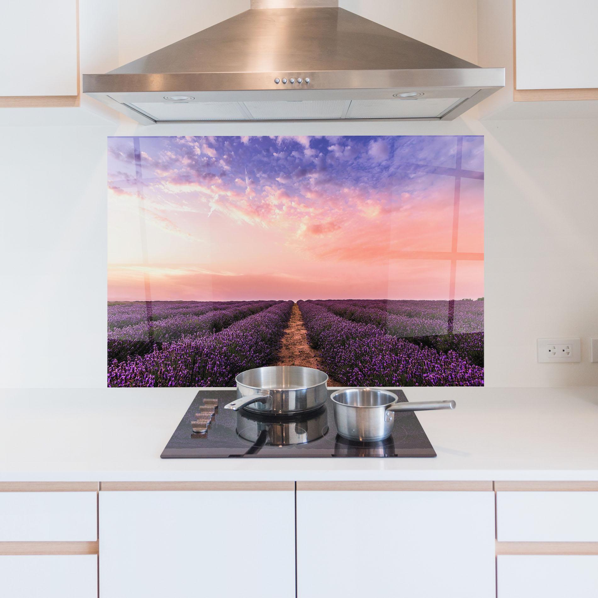 Panou Sticla Bucatarie Lavender Field mockup 5