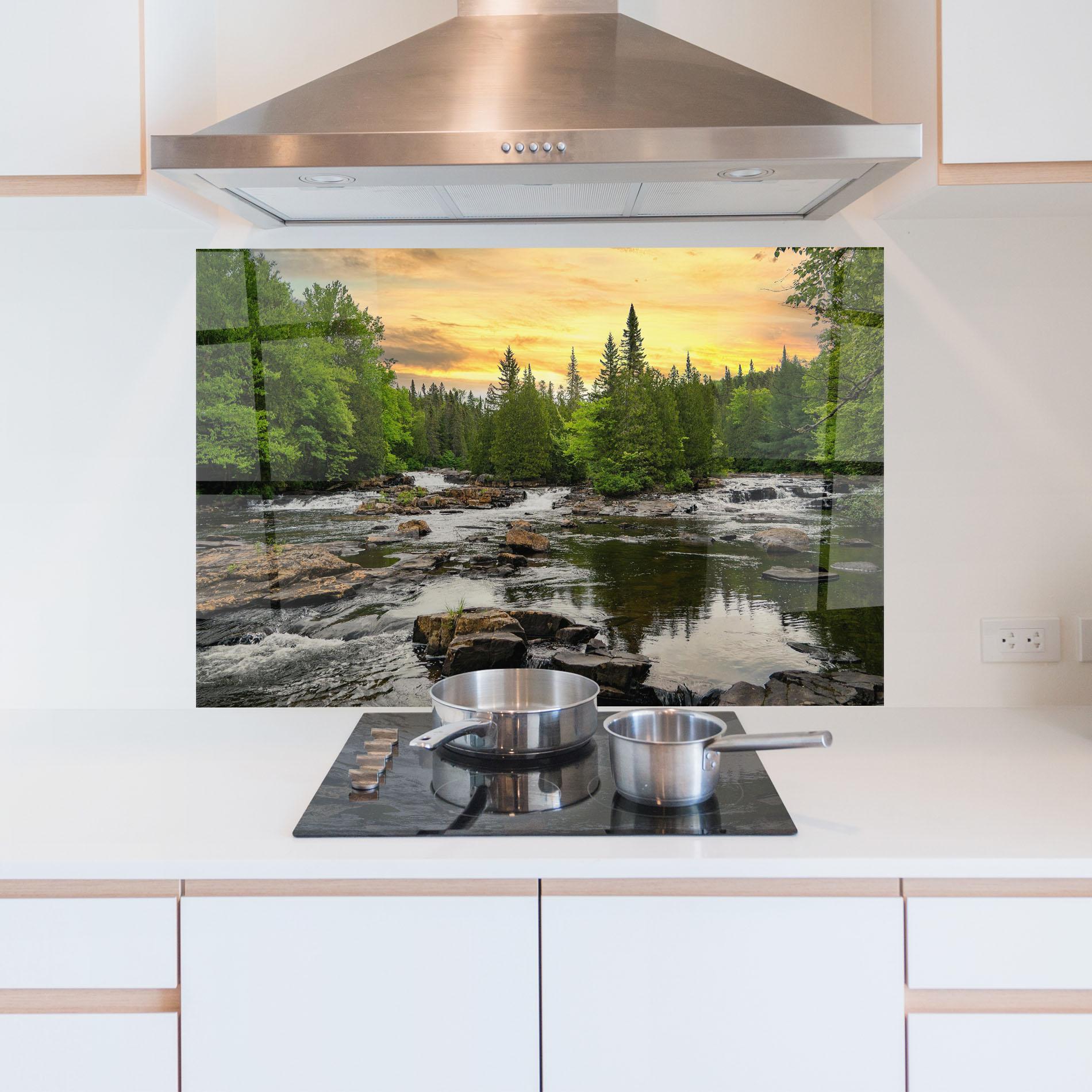 Panou Sticla Bucatarie Small River Forest mockup 5