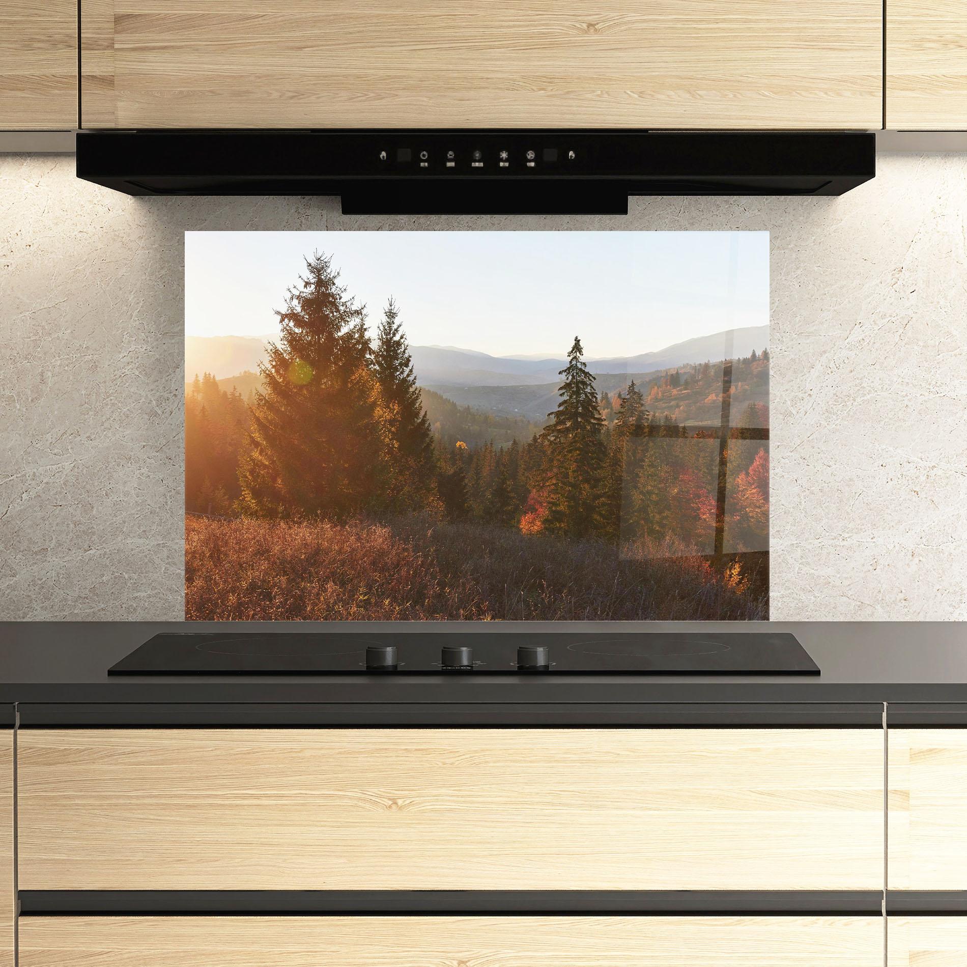 Panou Sticla Bucatarie Autumn Morning mockup 3