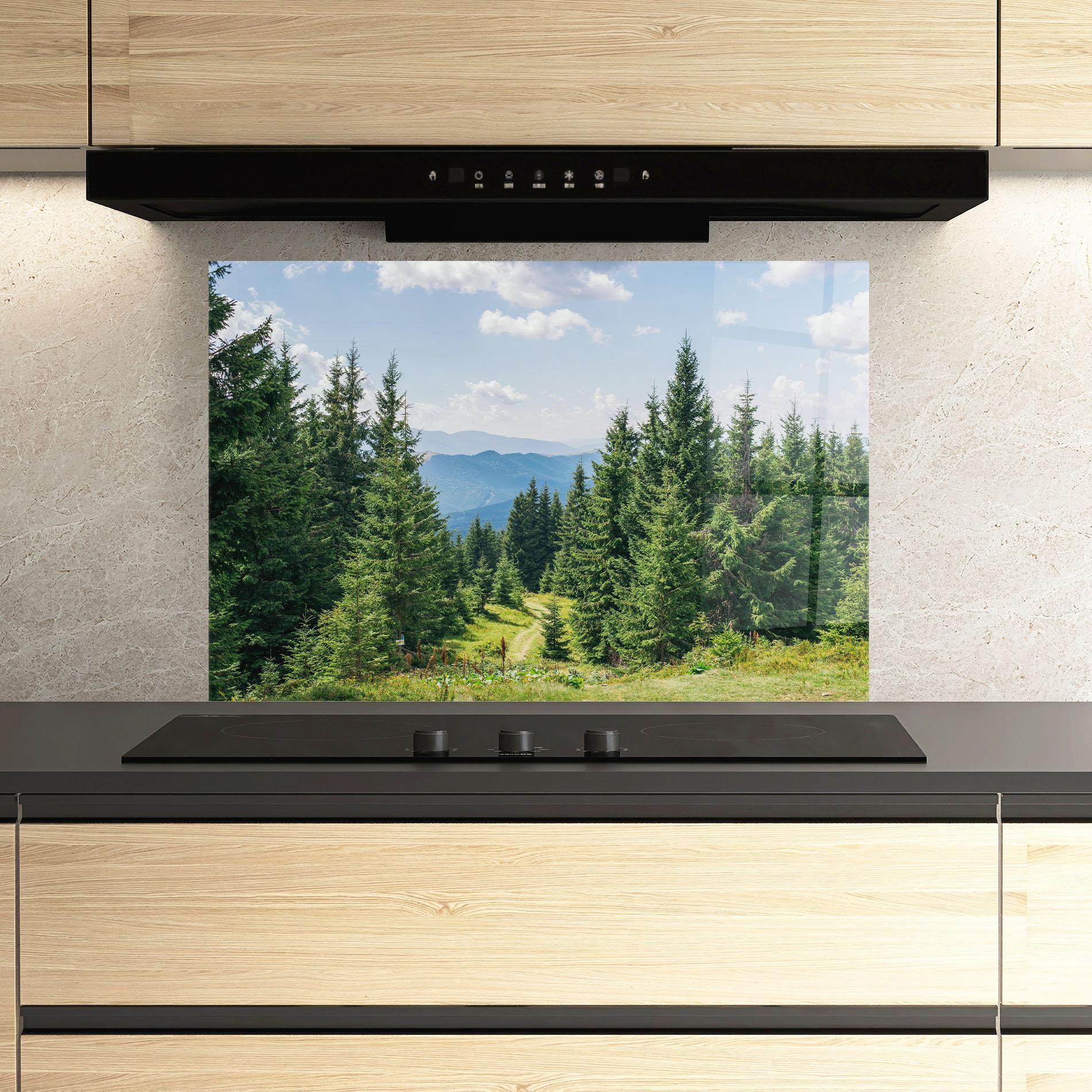 Panou Sticla Bucatarie Carpathian Mountain mockup 3