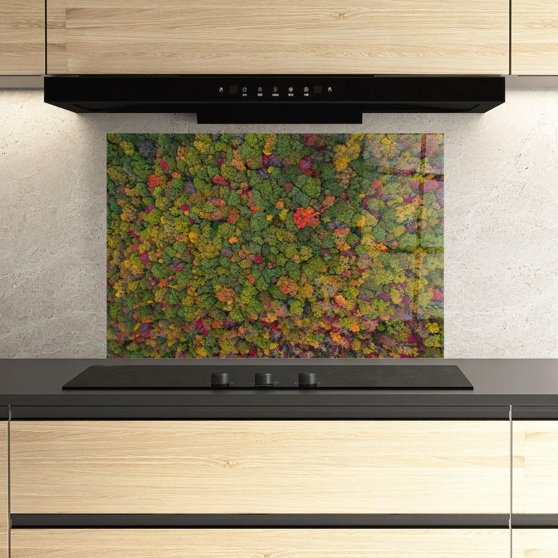 Panou Sticla Bucatarie Color Mix Forest mockup 3