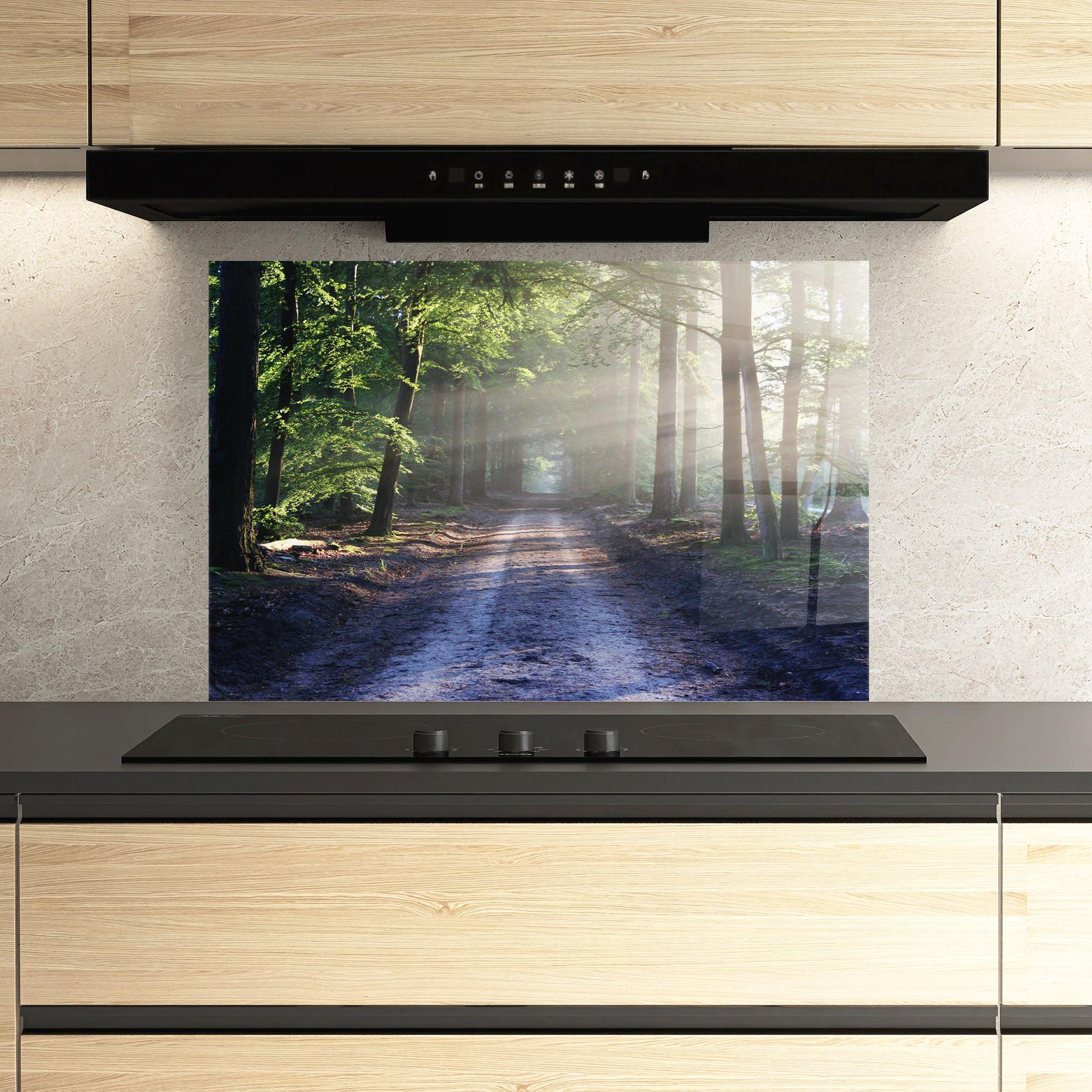 Panou Sticla Bucatarie Forest Road mockup 3