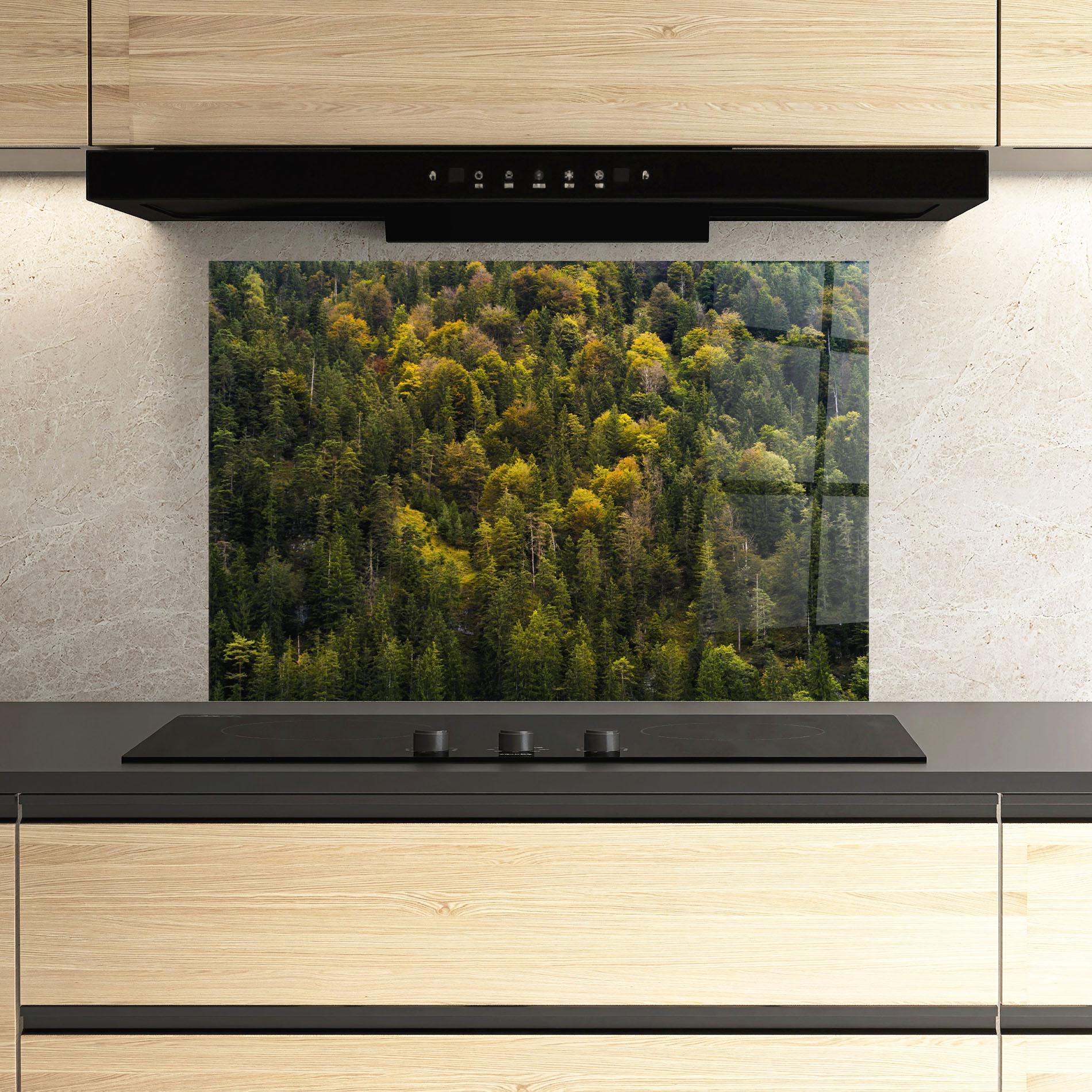 Panou Sticla Bucatarie Green Shade Tree mockup 3