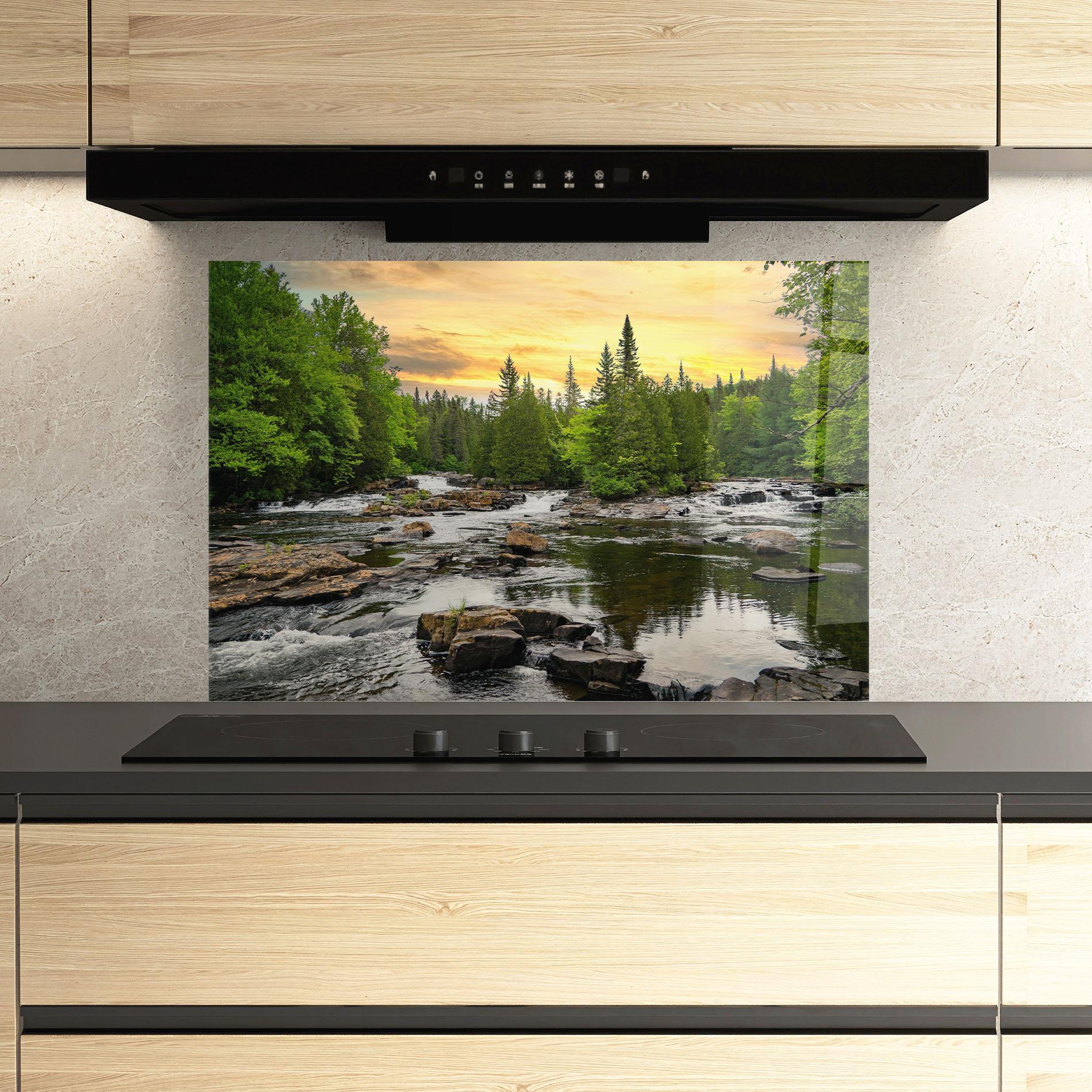 Panou Sticla Bucatarie Small River Forest mockup 3