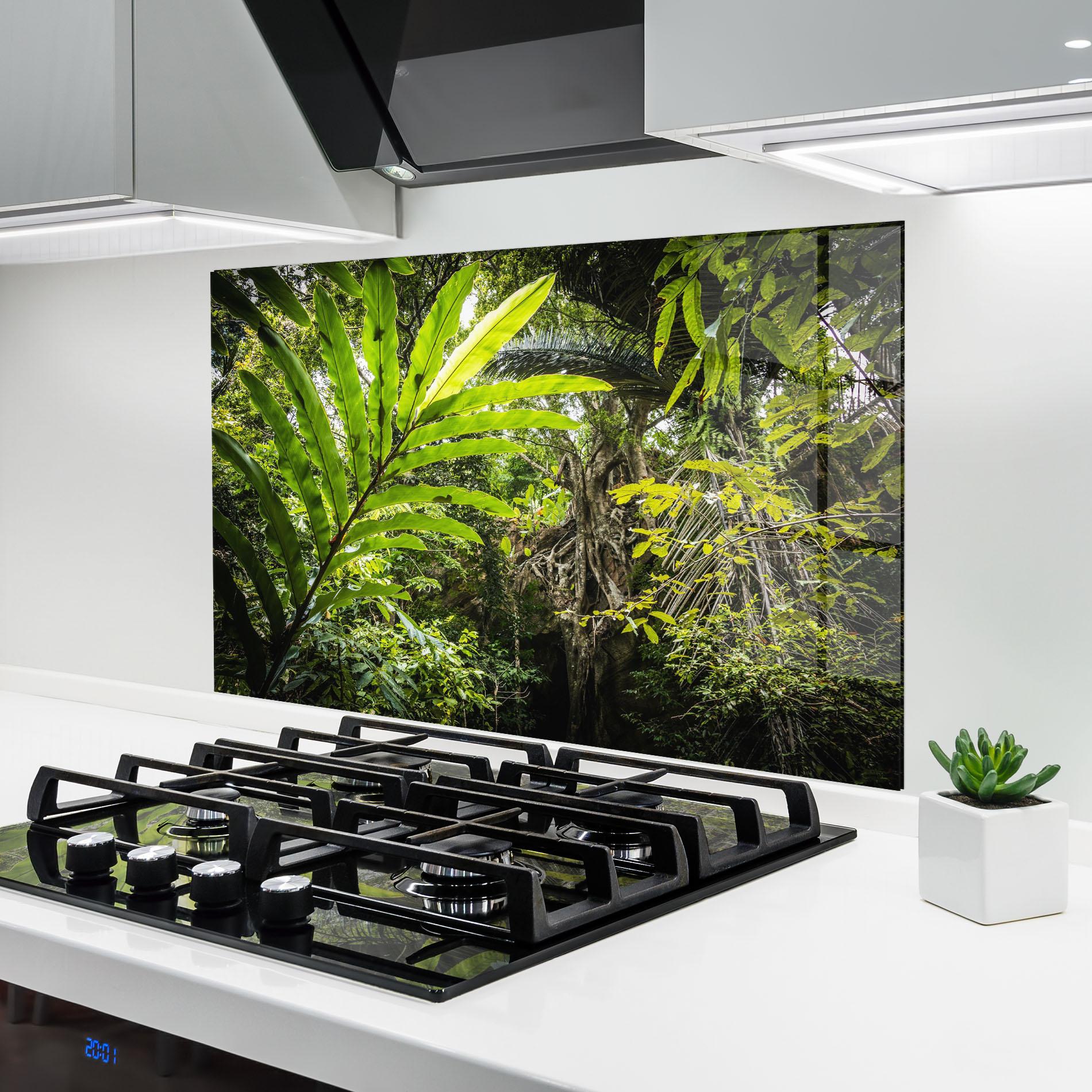 Panou Sticla Bucatarie Big Leaf Forest mockup 6