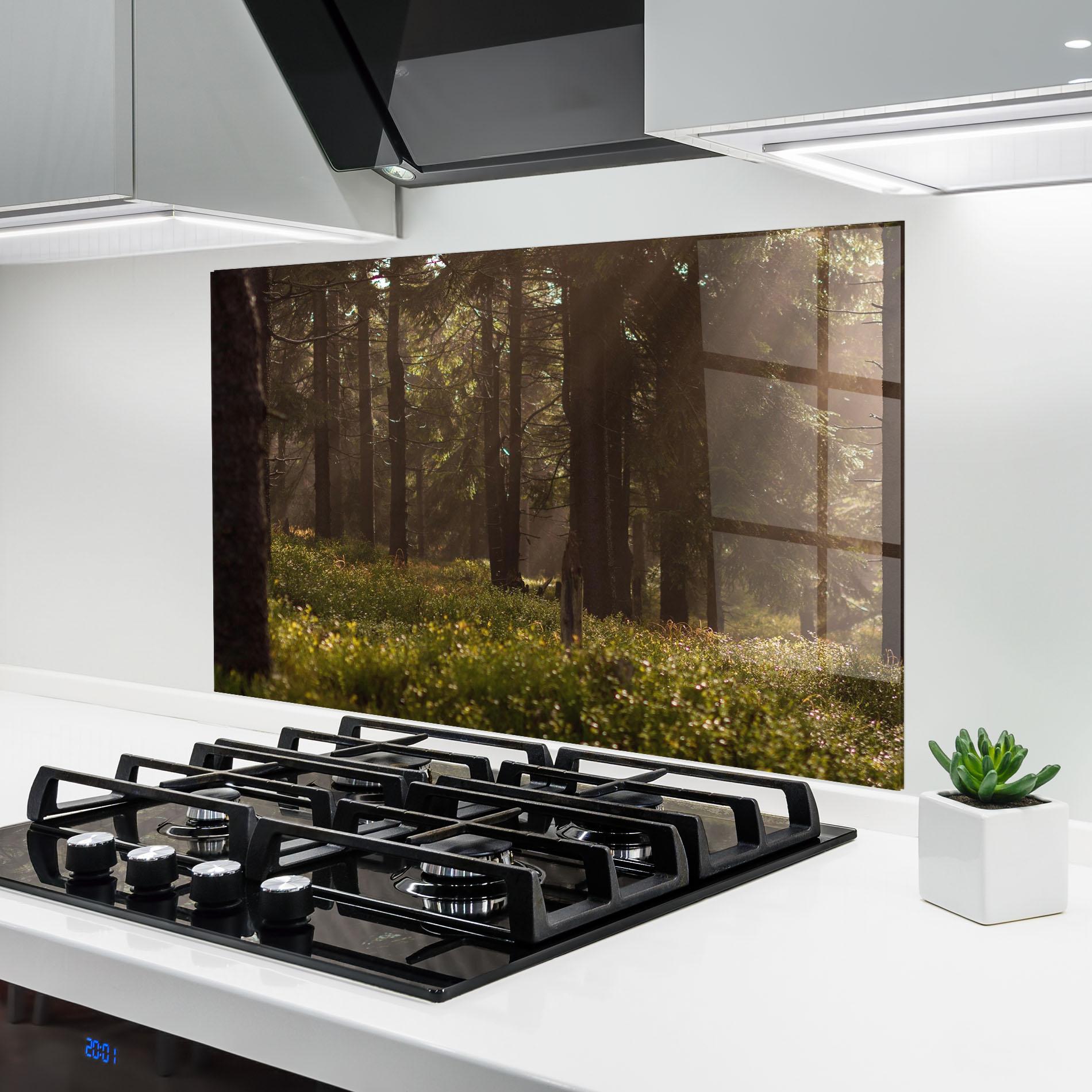 Panou Sticla Bucatarie Daylight Forest mockup 6