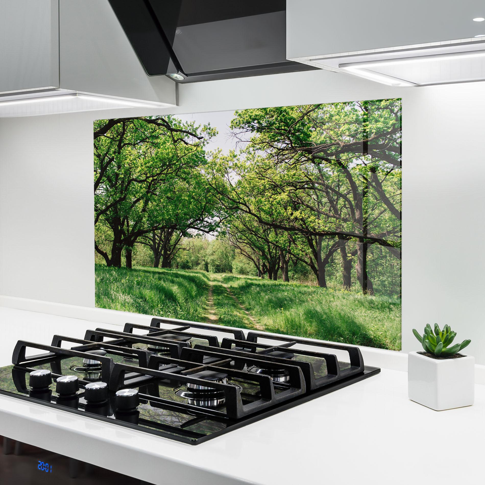 Panou Sticla Bucatarie Forest Green Path mockup 6