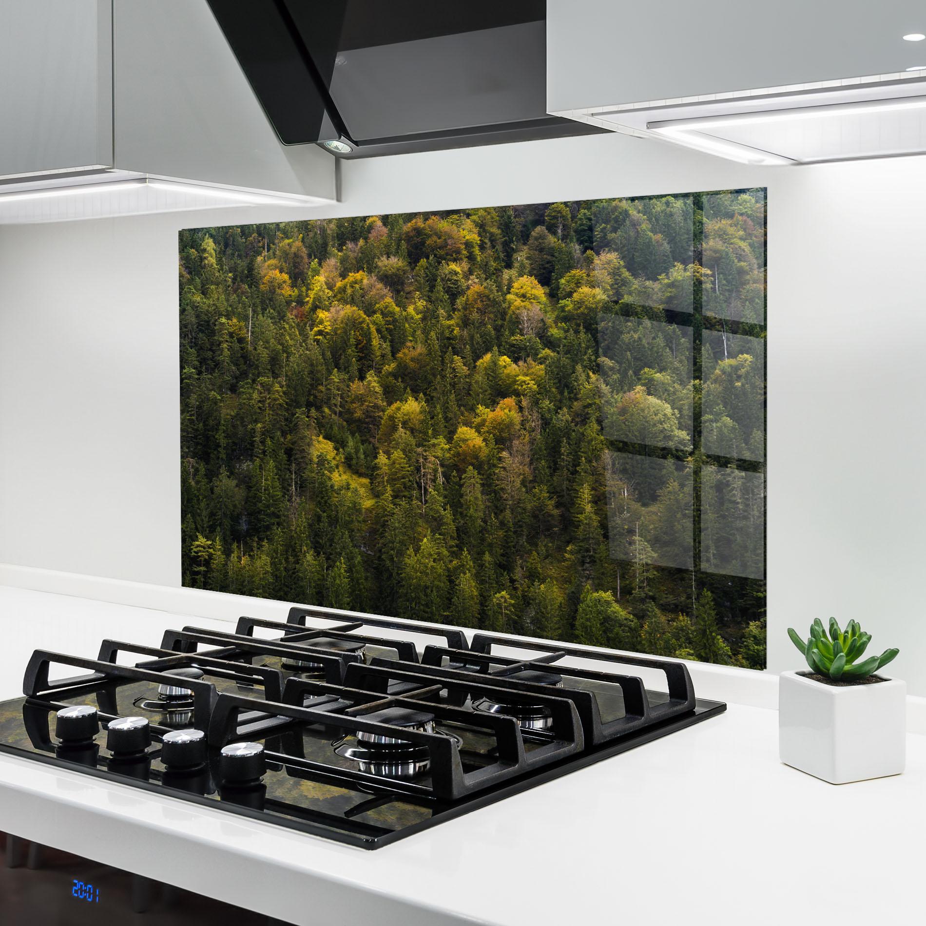 Panou Sticla Bucatarie Green Shade Tree mockup 6