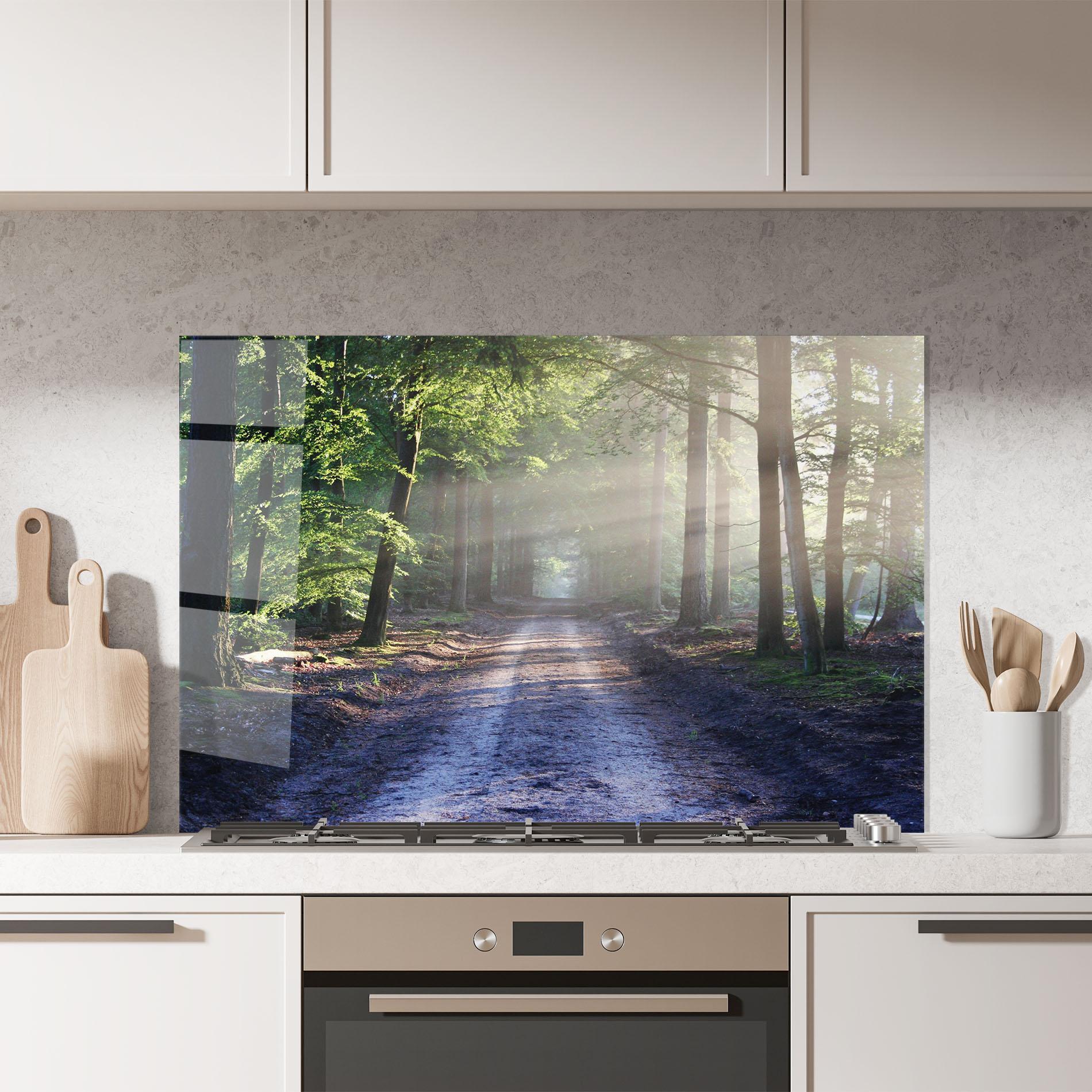 Panou Sticla Bucatarie Forest Road mockup 7