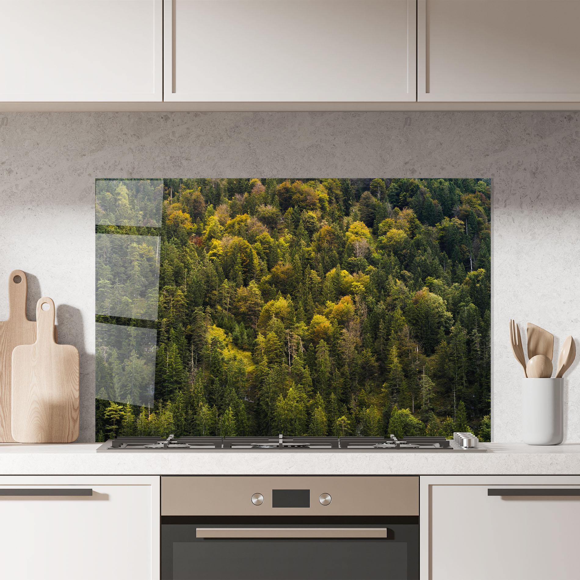 Panou Sticla Bucatarie Green Shade Tree mockup 7