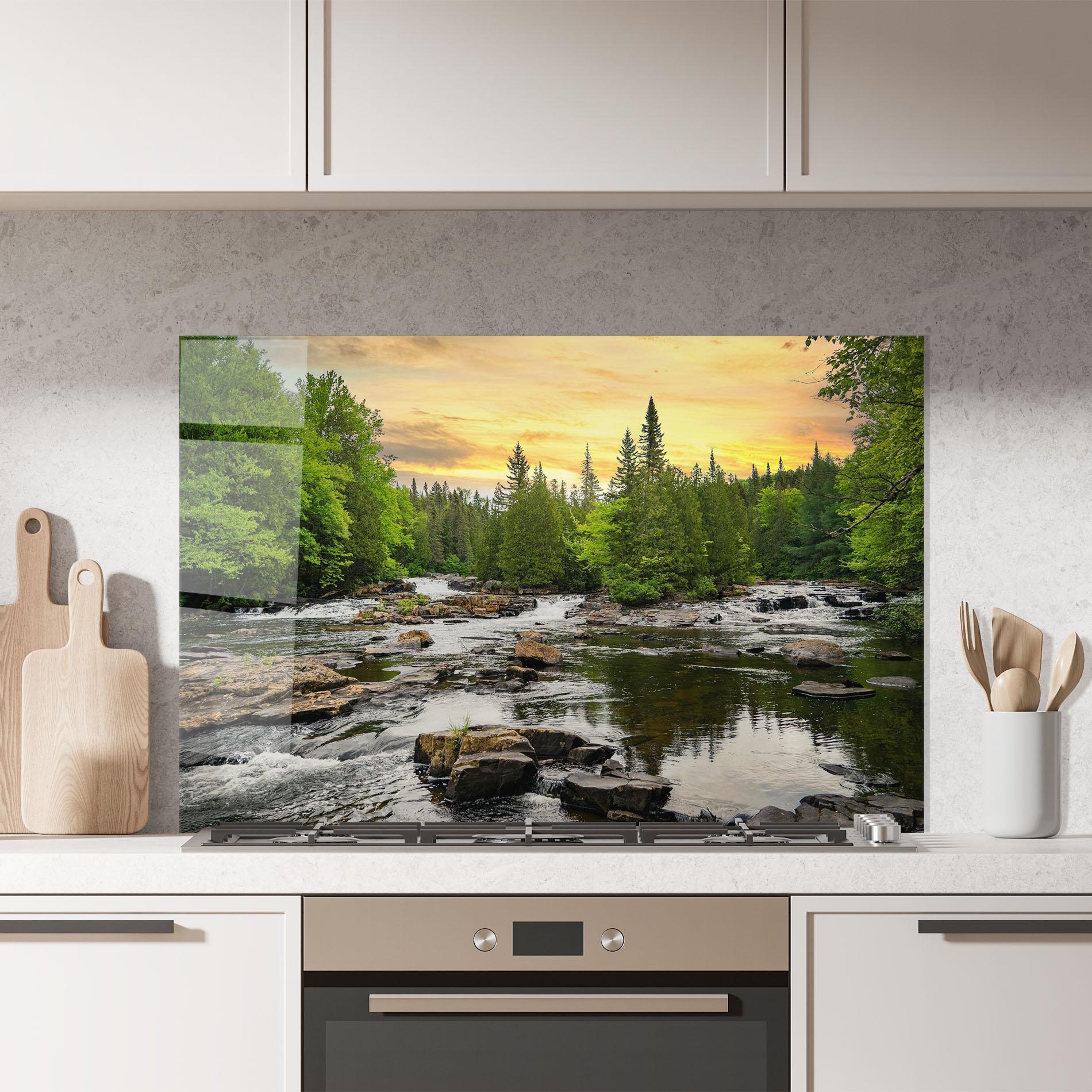 Panou Sticla Bucatarie Small River Forest mockup 7