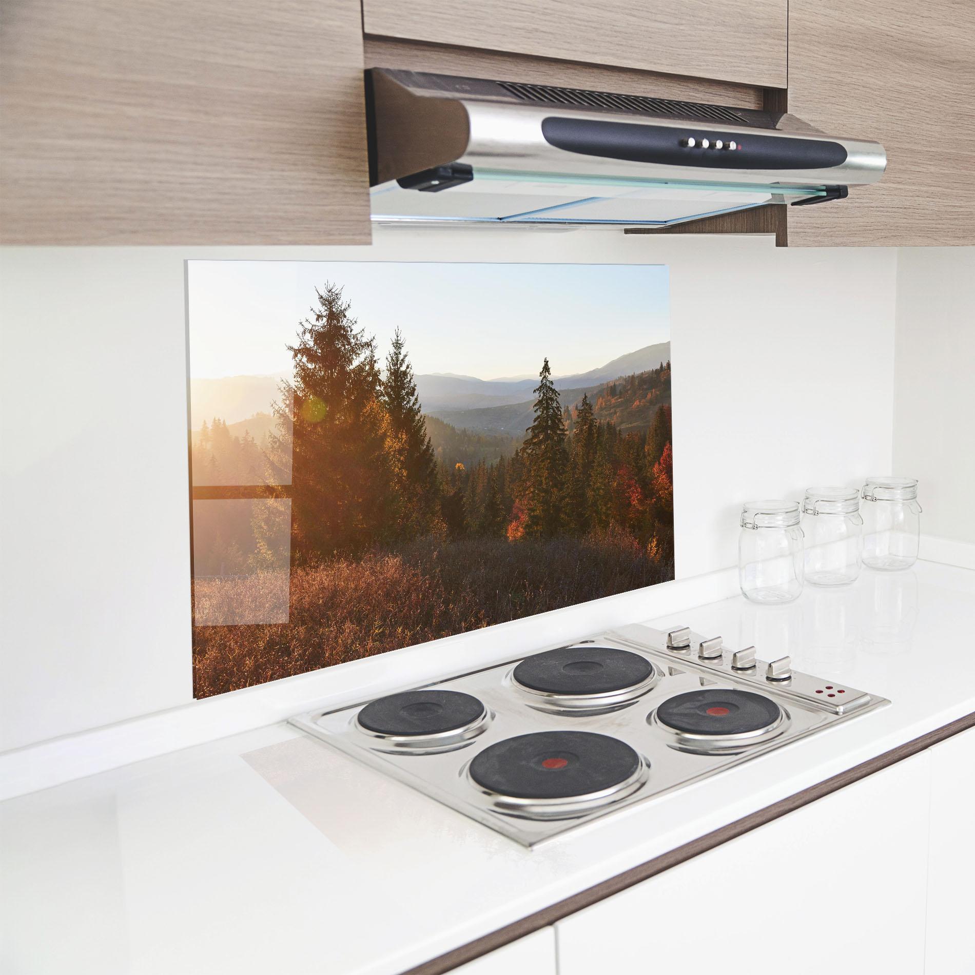 Panou Sticla Bucatarie Autumn Morning mockup 8