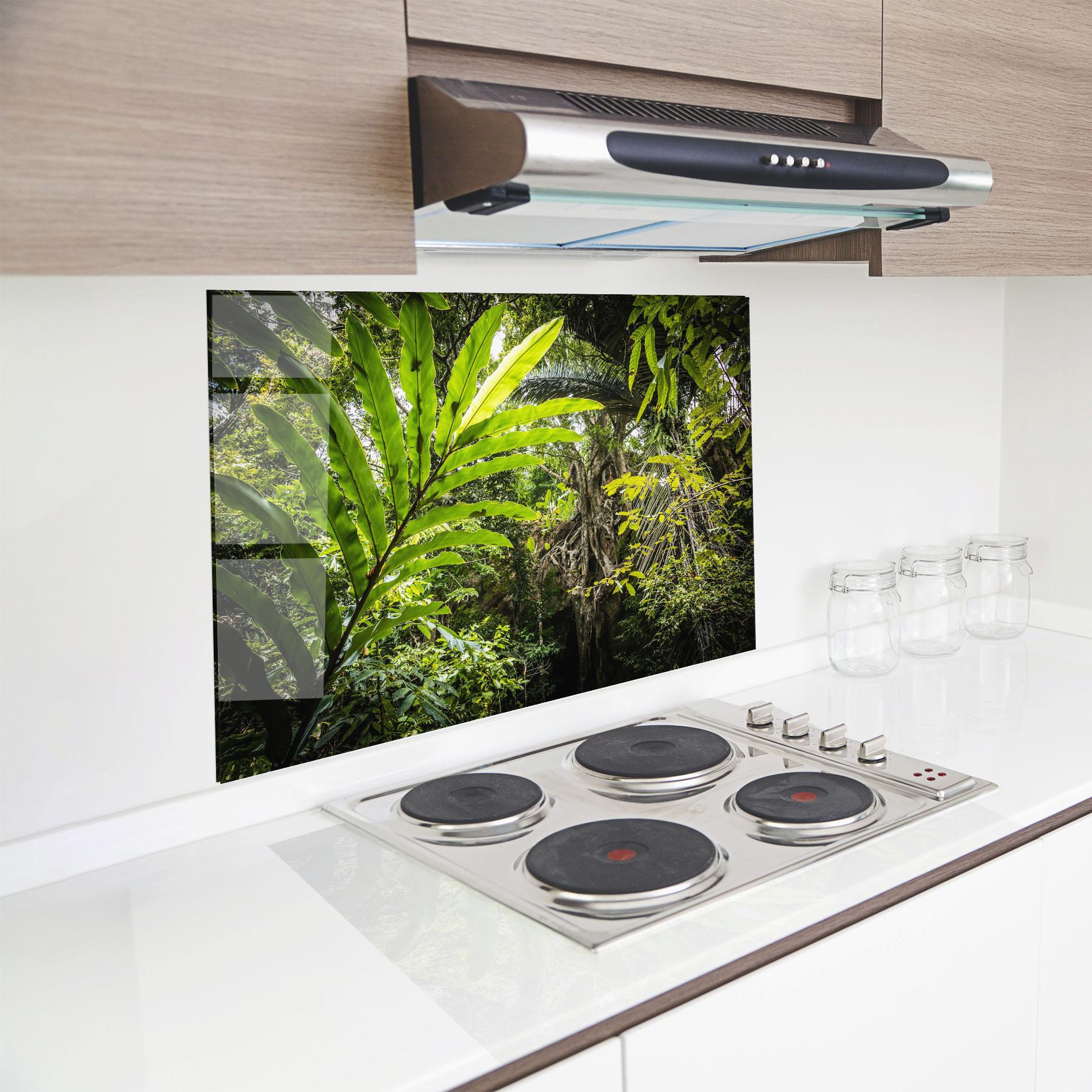 Panou Sticla Bucatarie Big Leaf Forest mockup 8