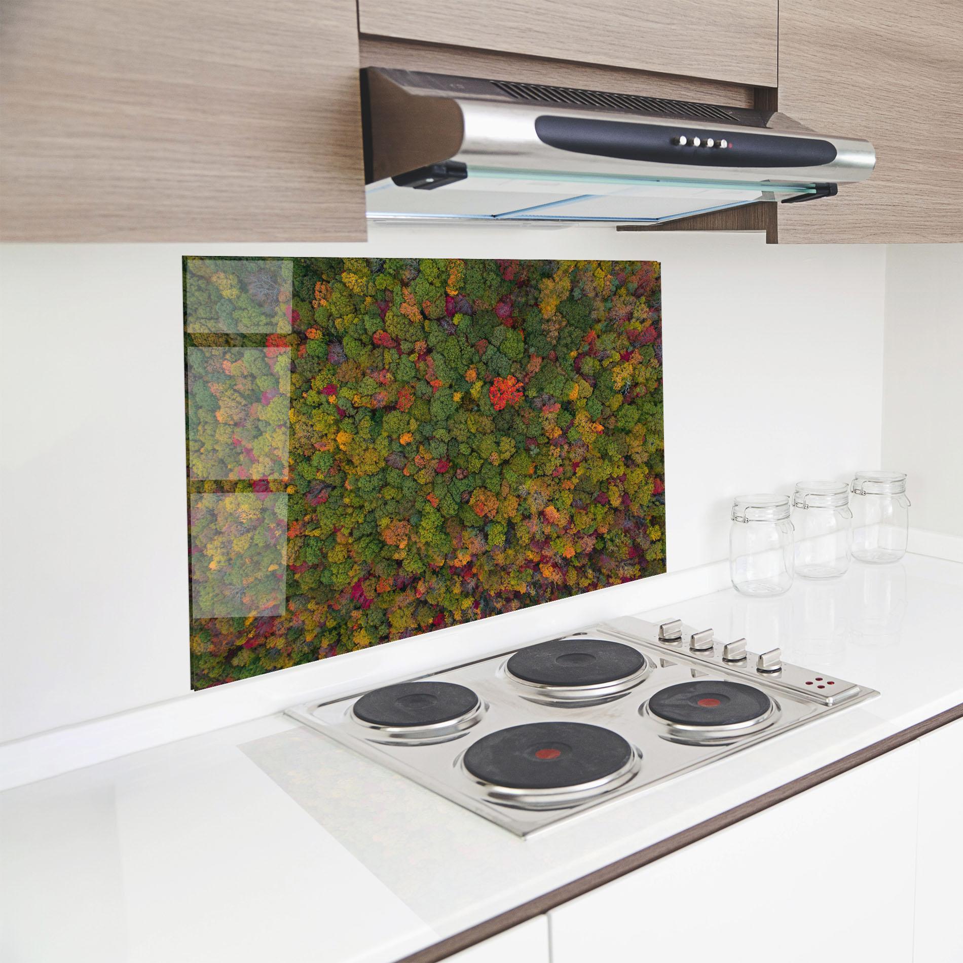 Panou Sticla Bucatarie Color Mix Forest mockup 8