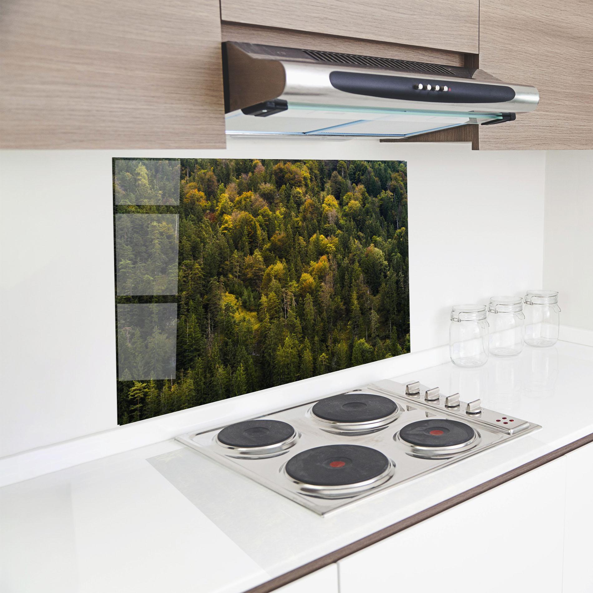 Panou Sticla Bucatarie Green Shade Tree mockup 8