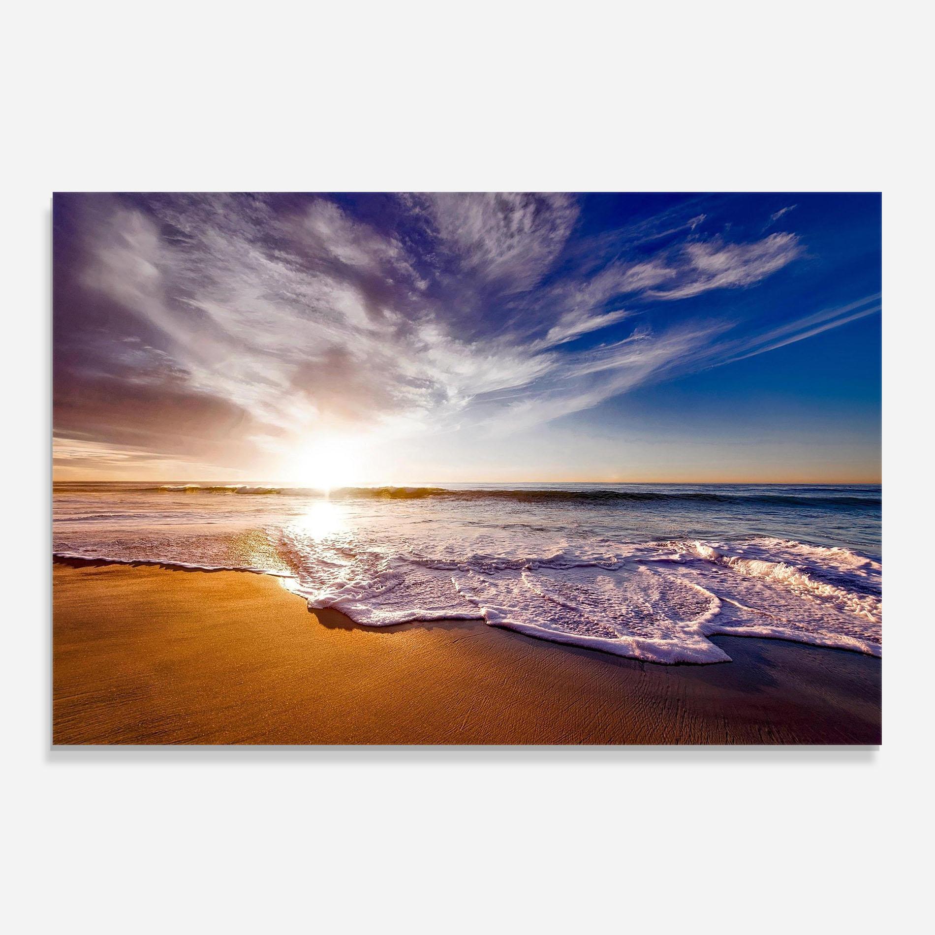 Panou Sticla Bucatarie Beach Sunrise mockup 0