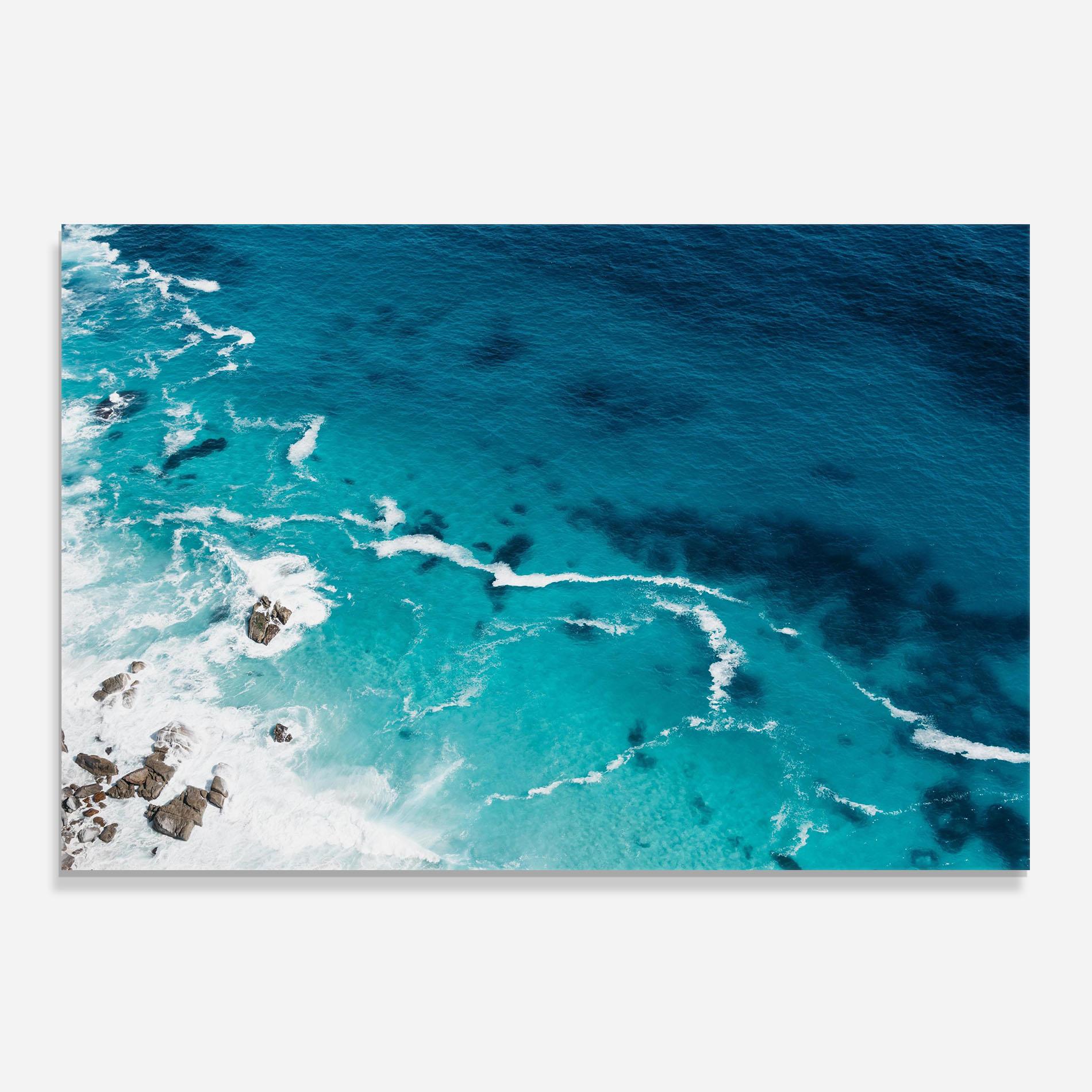 Panou Sticla Bucatarie Blue Water Beach mockup 0