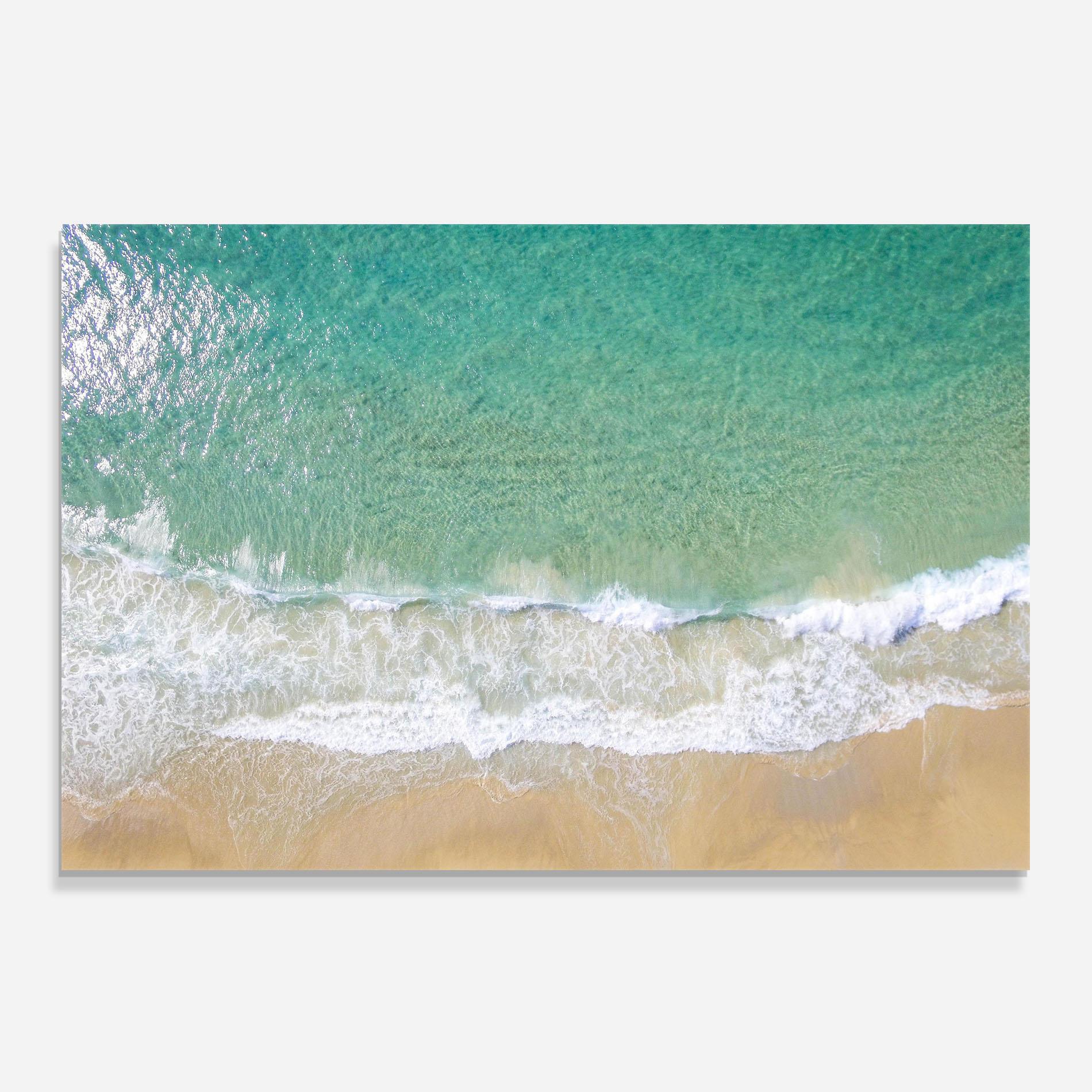 Panou Sticla Bucatarie Blue Waves Beach mockup 0