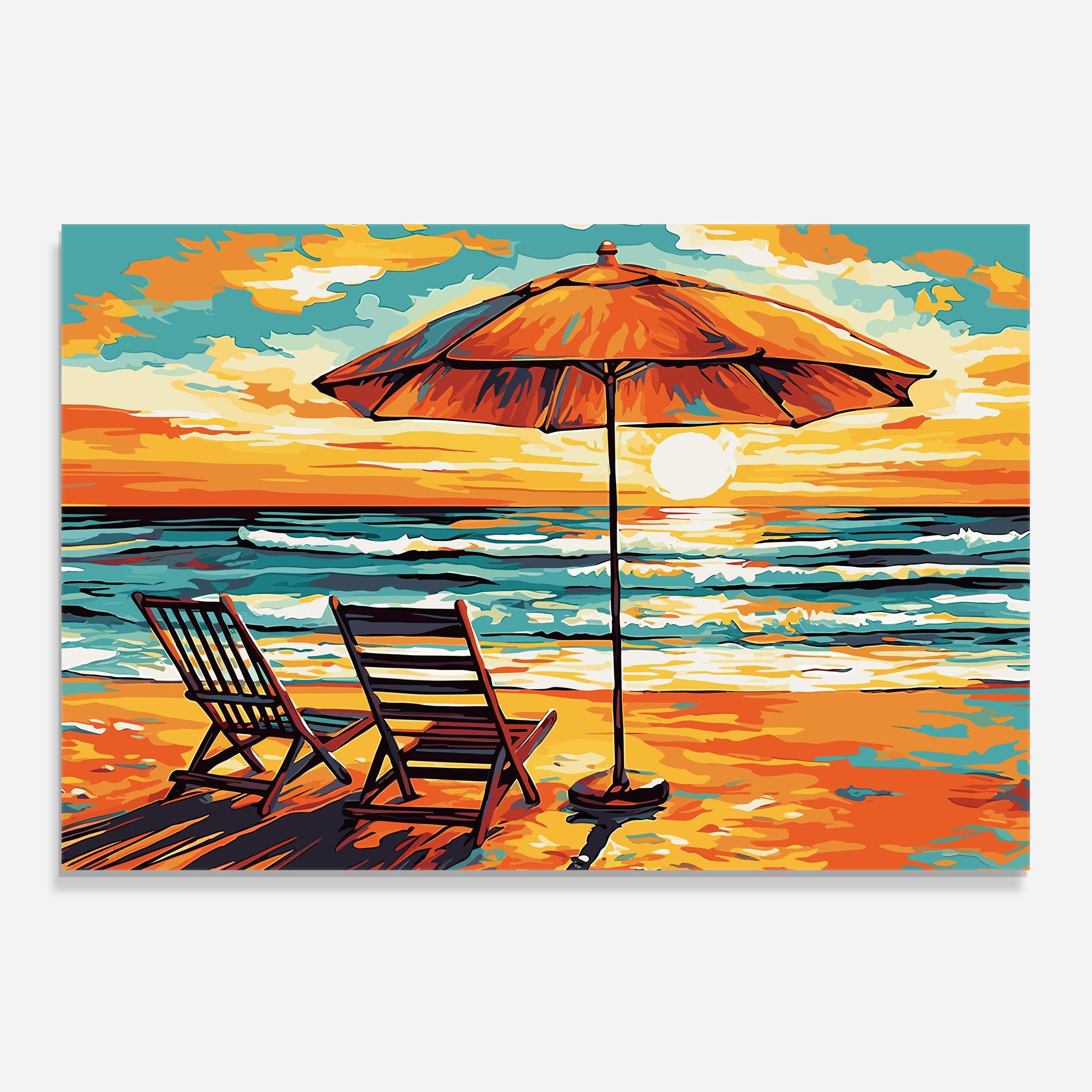 Panou Sticla Bucatarie Chair Sunset View mockup 0